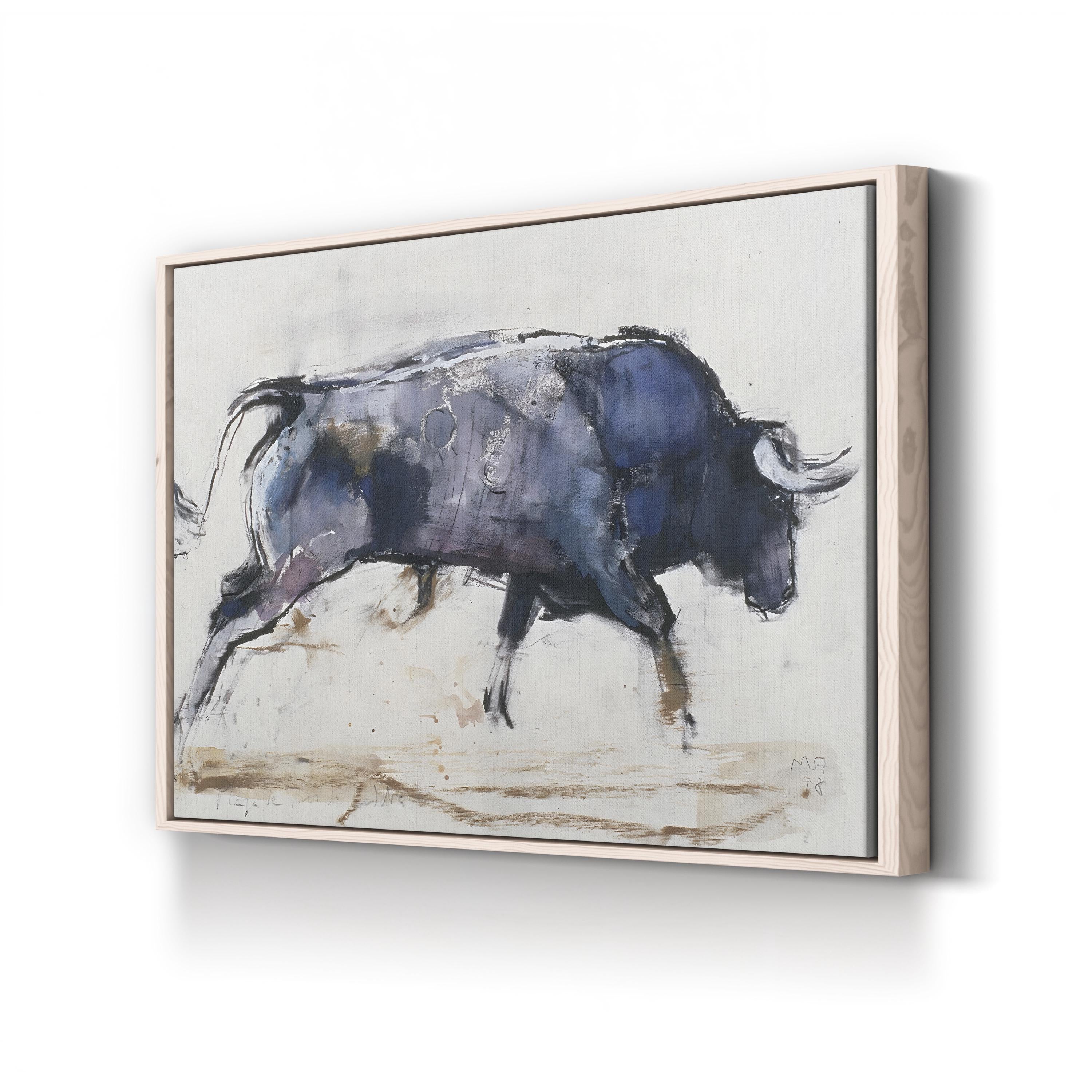 Charging Bull, 1998 Wall Art by Mark Adlington | Contemporary Abstract Animal Canvas