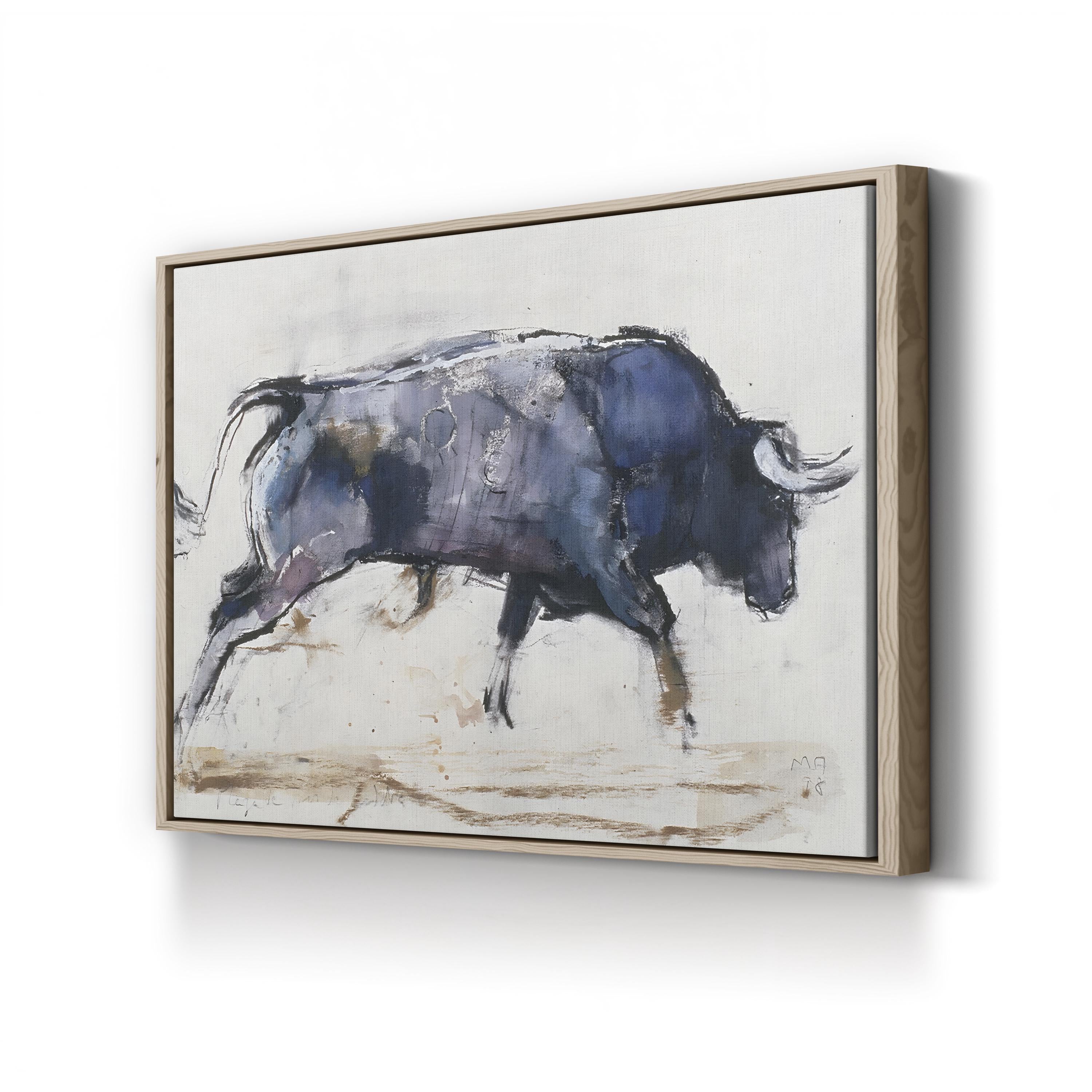 Charging Bull, 1998 Wall Art by Mark Adlington | Contemporary Abstract Animal Canvas