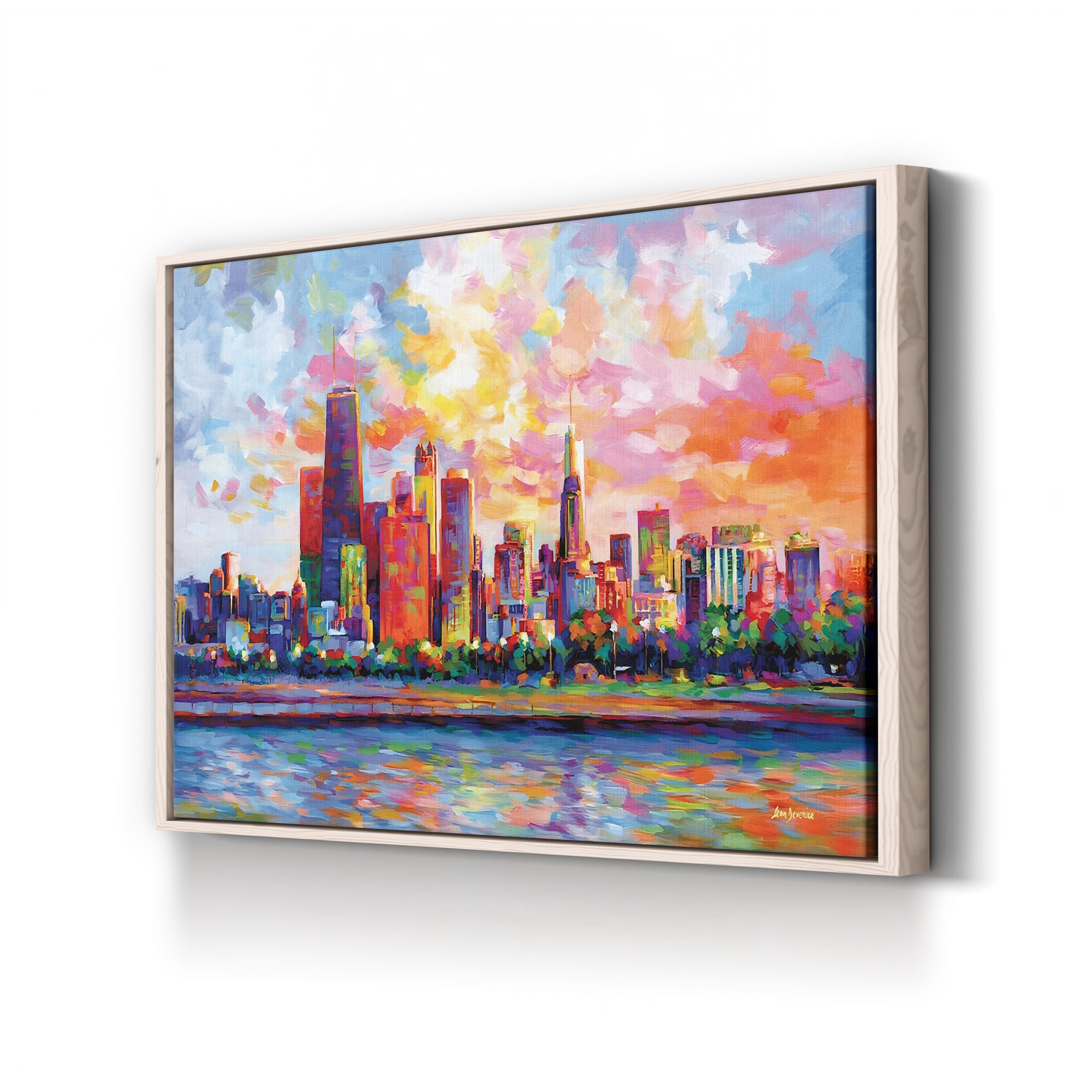 Chicago Downtown Skyline Wall Art by Leon Devenice