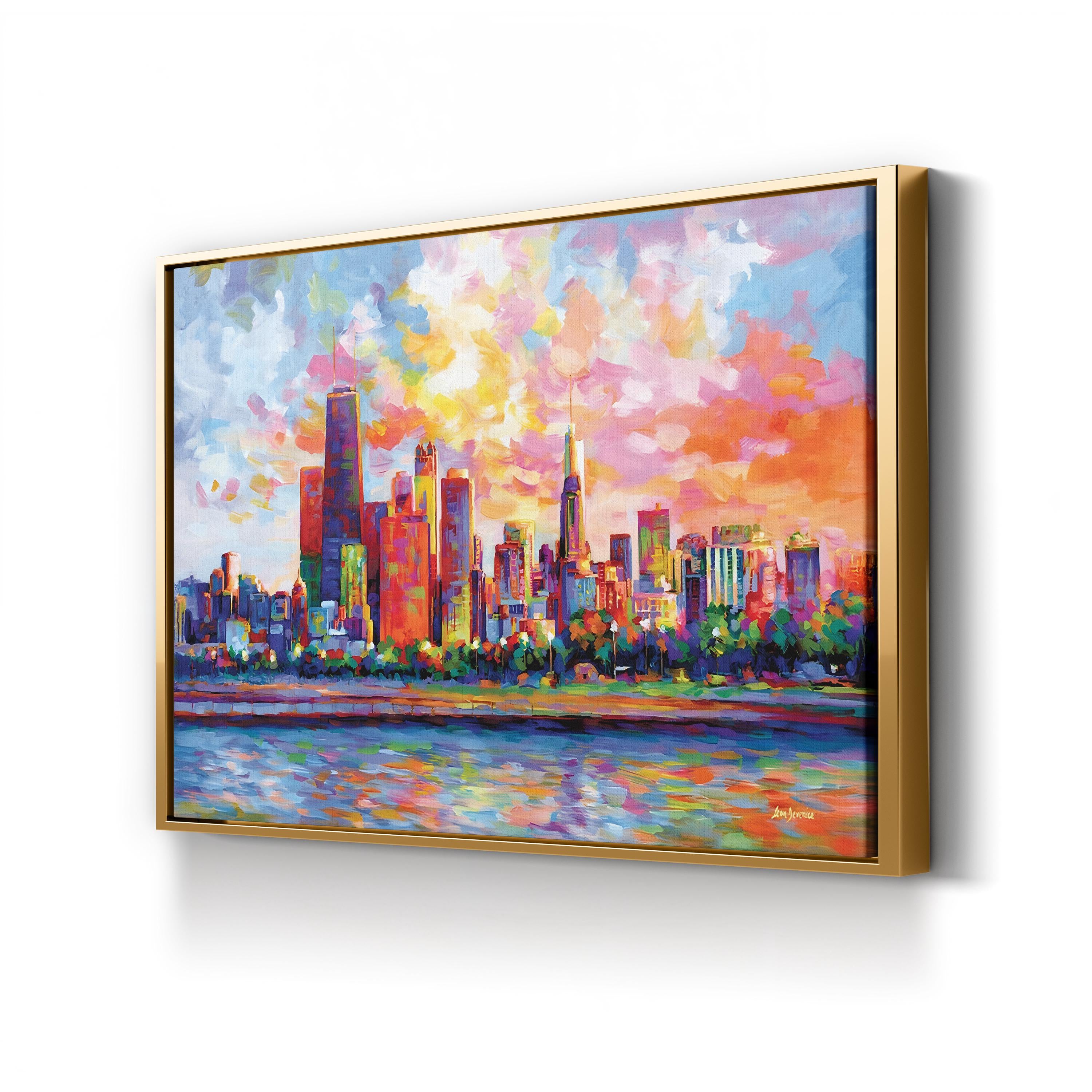 Chicago Downtown Skyline Wall Art by Leon Devenice