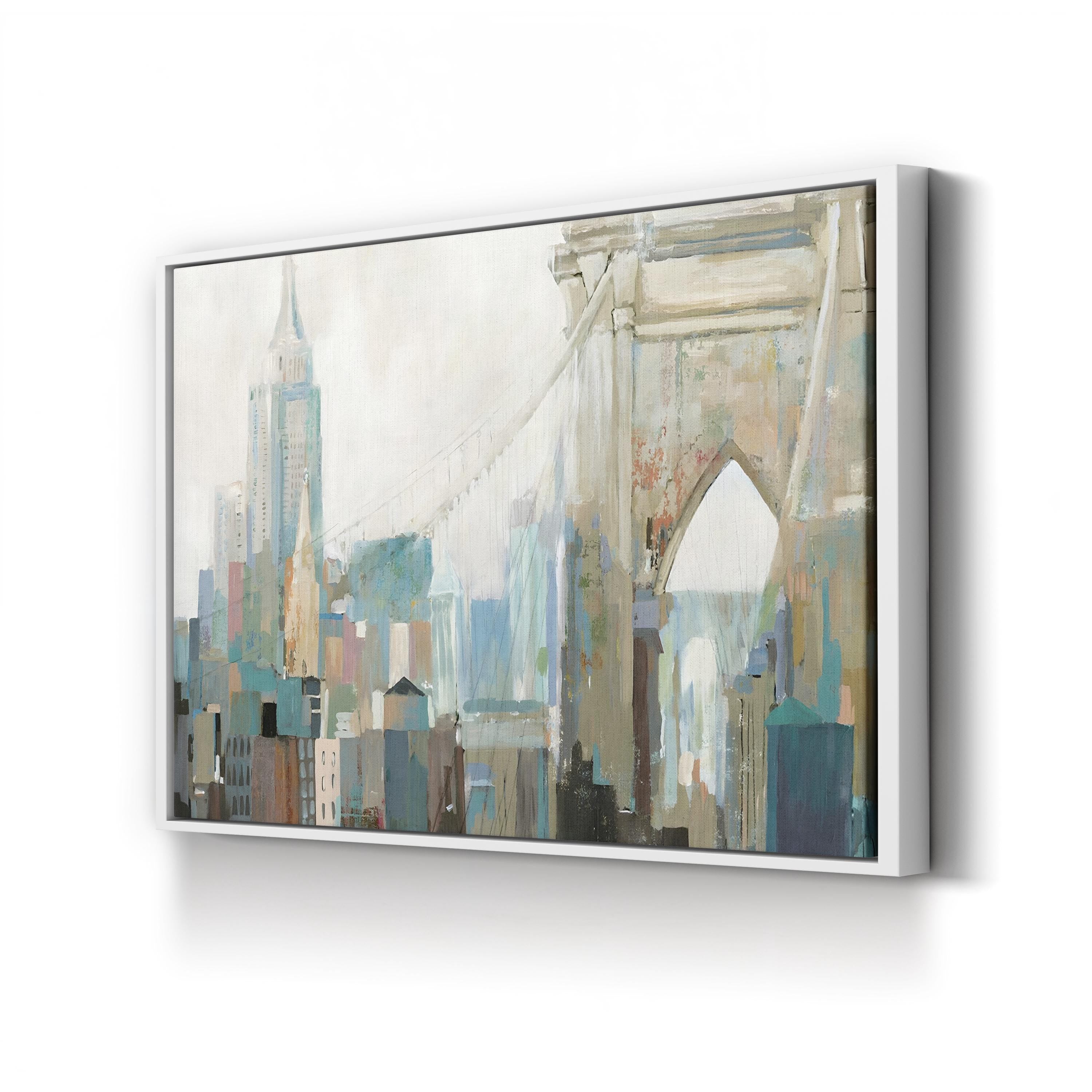 Brooklyn Bridge Abstract Canvas Art: New York City Skyline Wall Decor