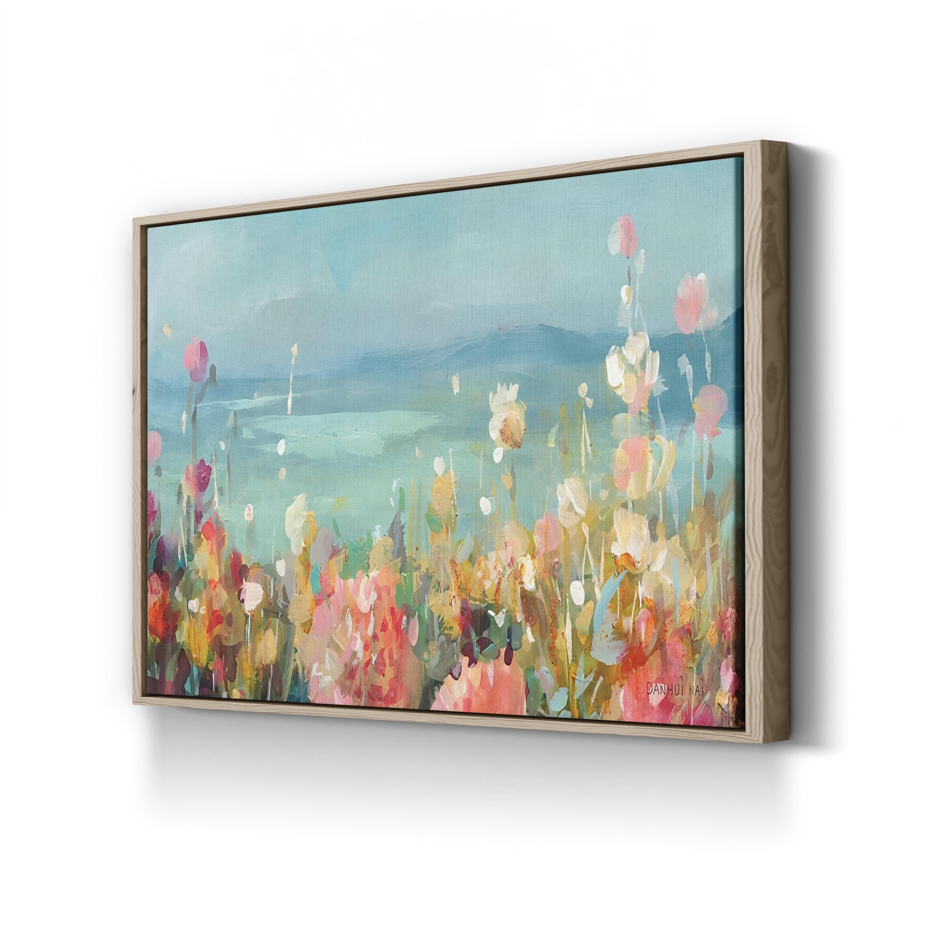 Coastal Dahlias Crop | Contemporary Floral Botanical Wall Art by Danhui Nai