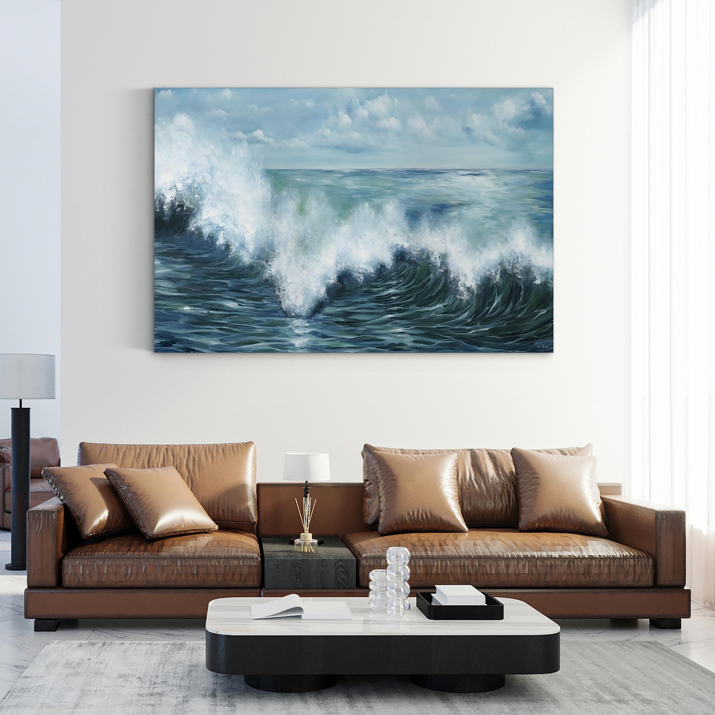 Coastal Waves Contemporary Ocean Wall Art by Art Atelier Alliance