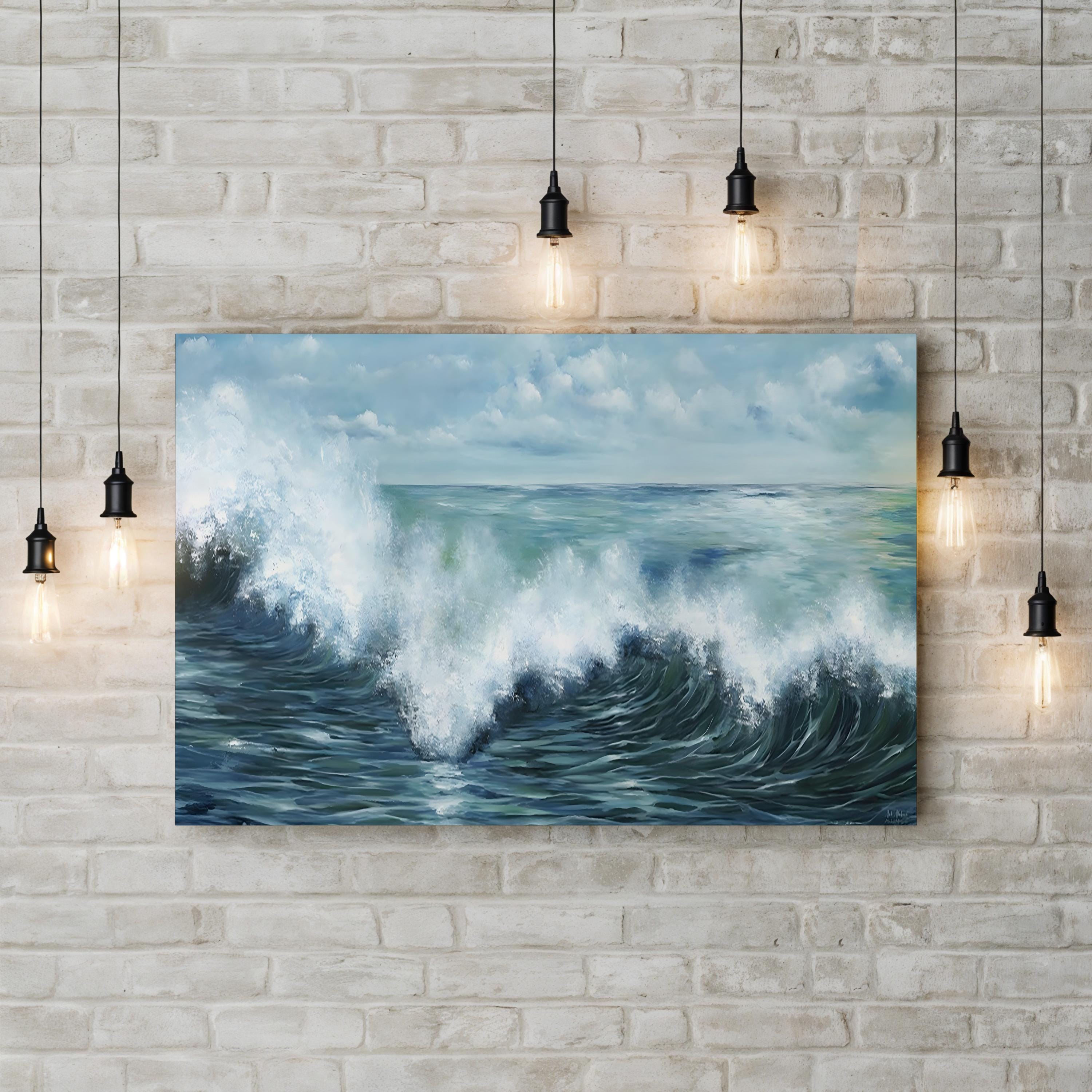 Coastal Waves Contemporary Ocean Wall Art by Art Atelier Alliance