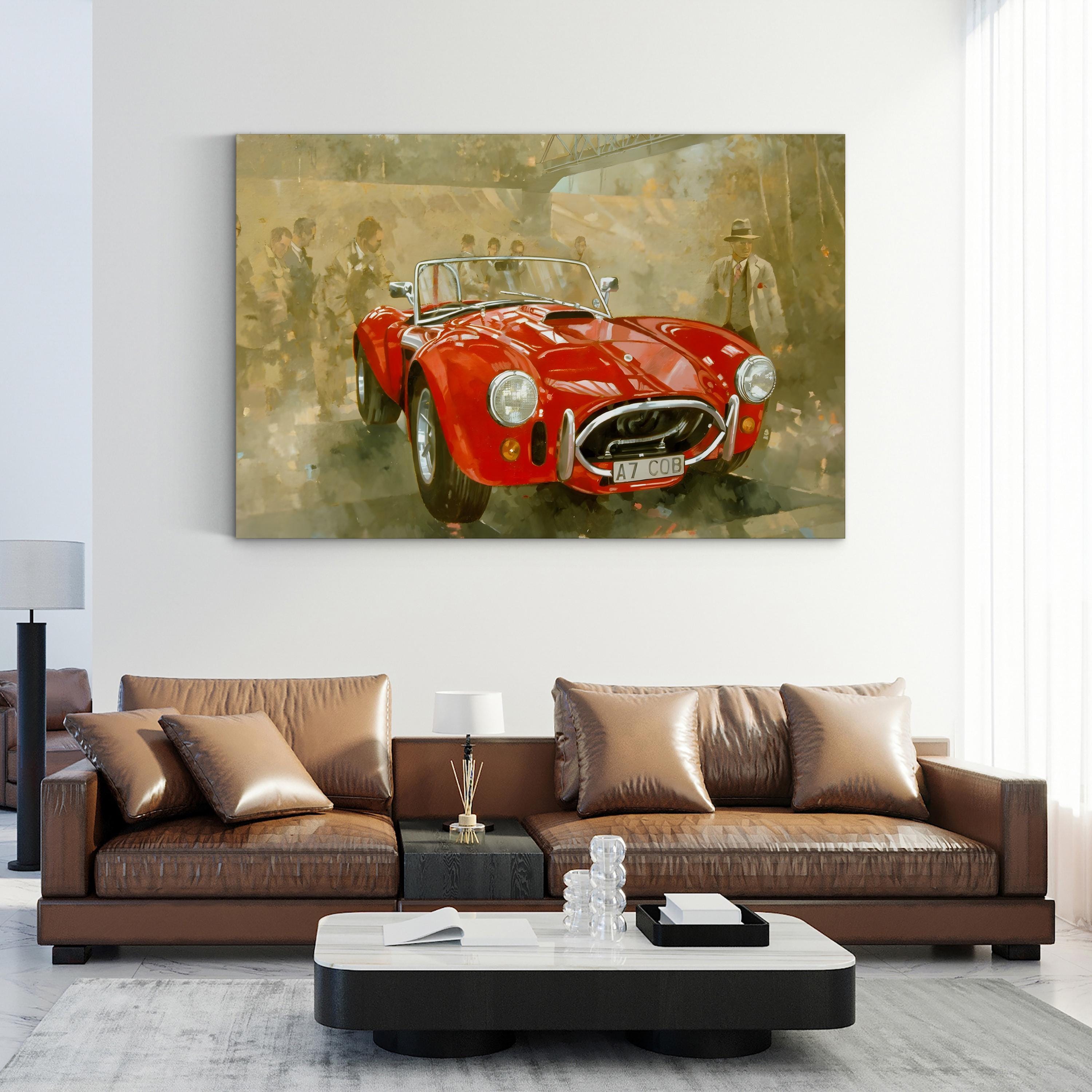 Cobra at Brooklands Vintage Sports Car Wall Art by Peter Miller
