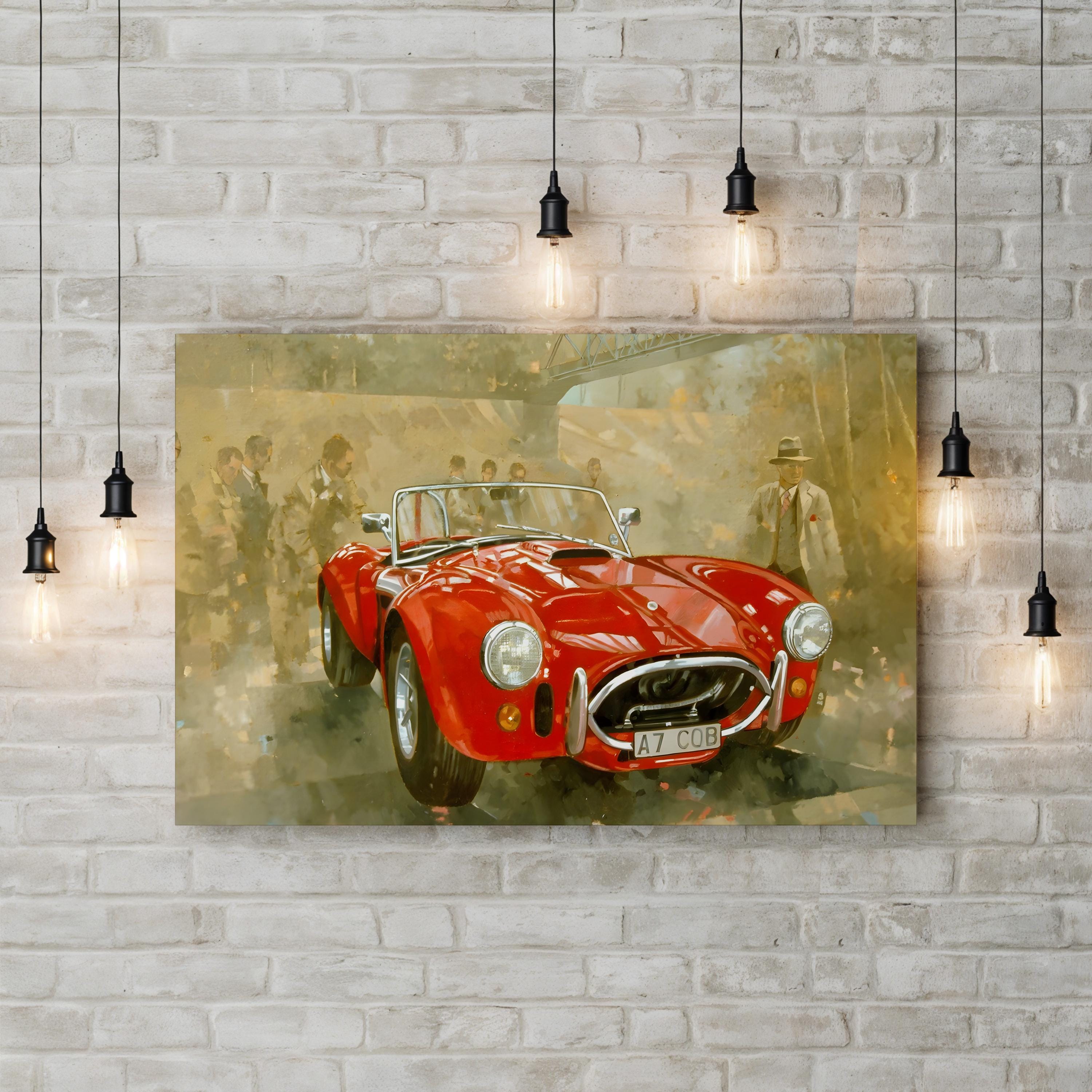 Cobra at Brooklands Vintage Sports Car Wall Art by Peter Miller