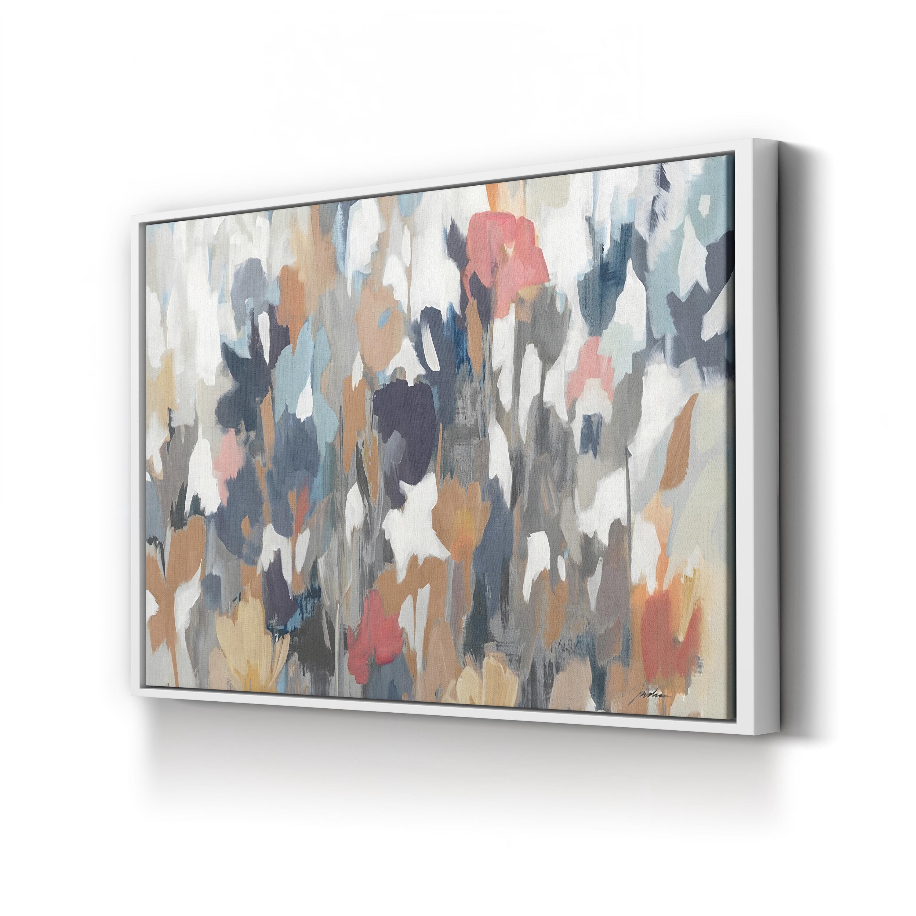 Corner Flower Stand by Liz Jardine canvas print in White Framed Canvas