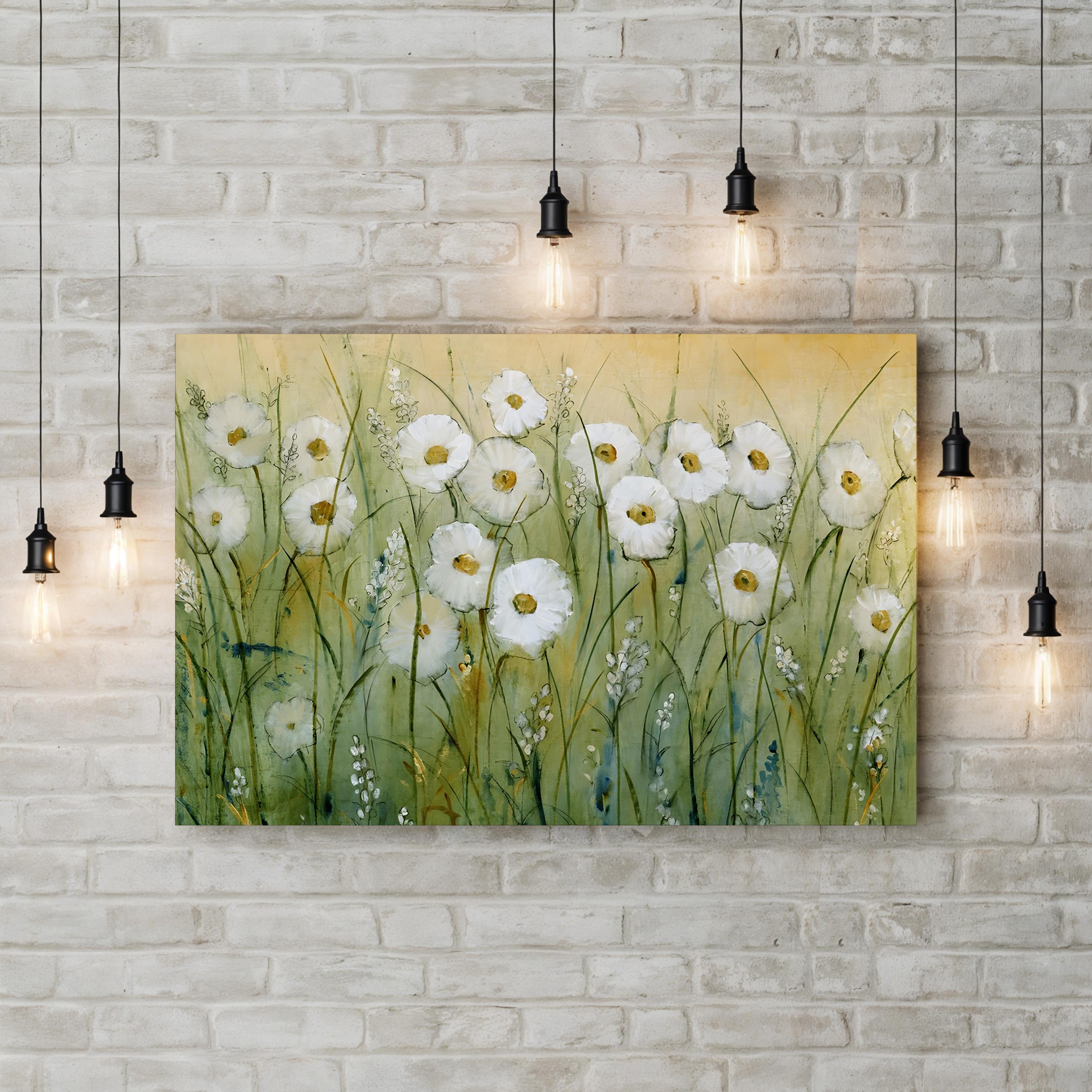 Daisy Spring I Wall Art by Tim O’Toole – Bright Floral Meadow Canvas