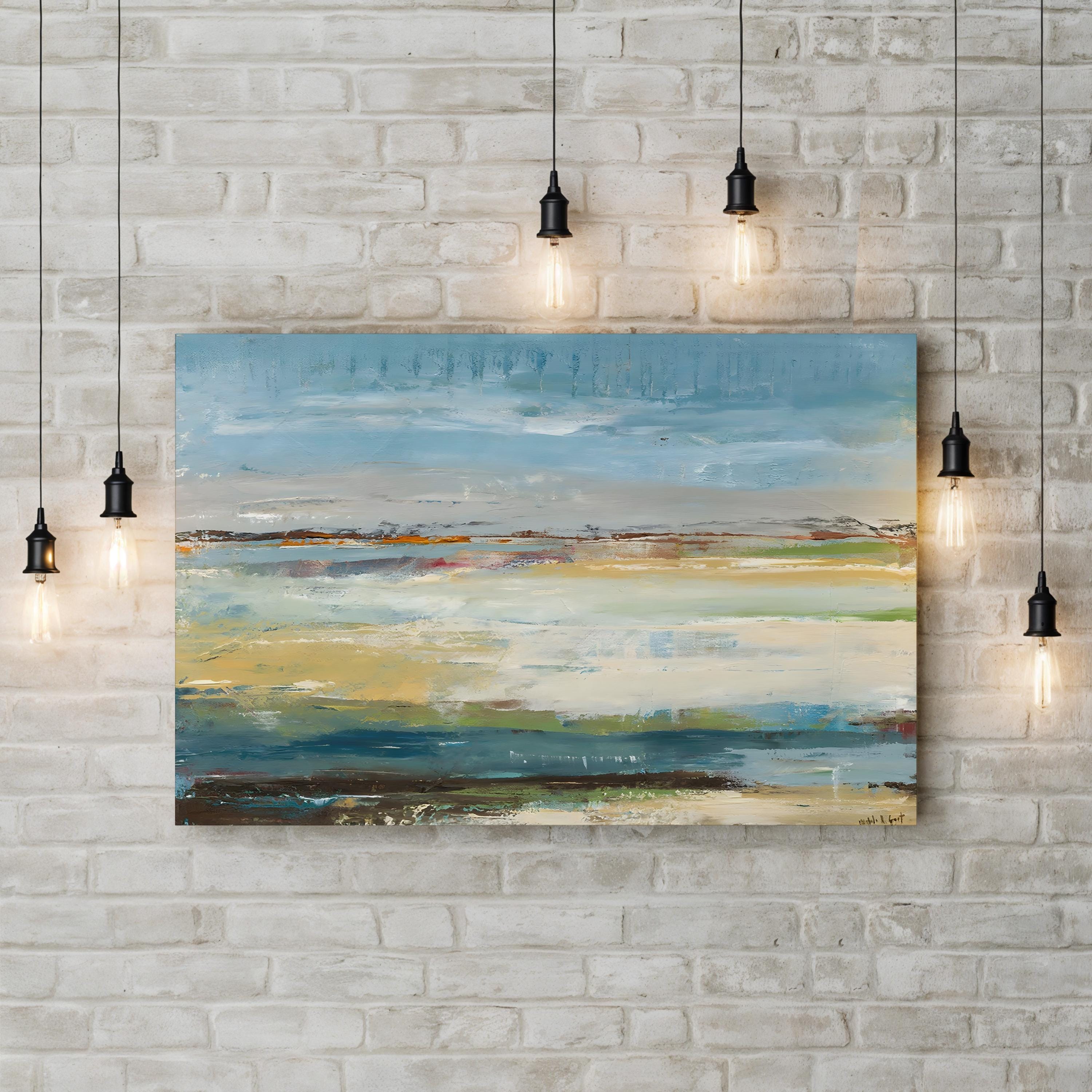 Day at the Beach I Wall Art by Michele Gort | Contemporary Coastal Seascape Canvas Print