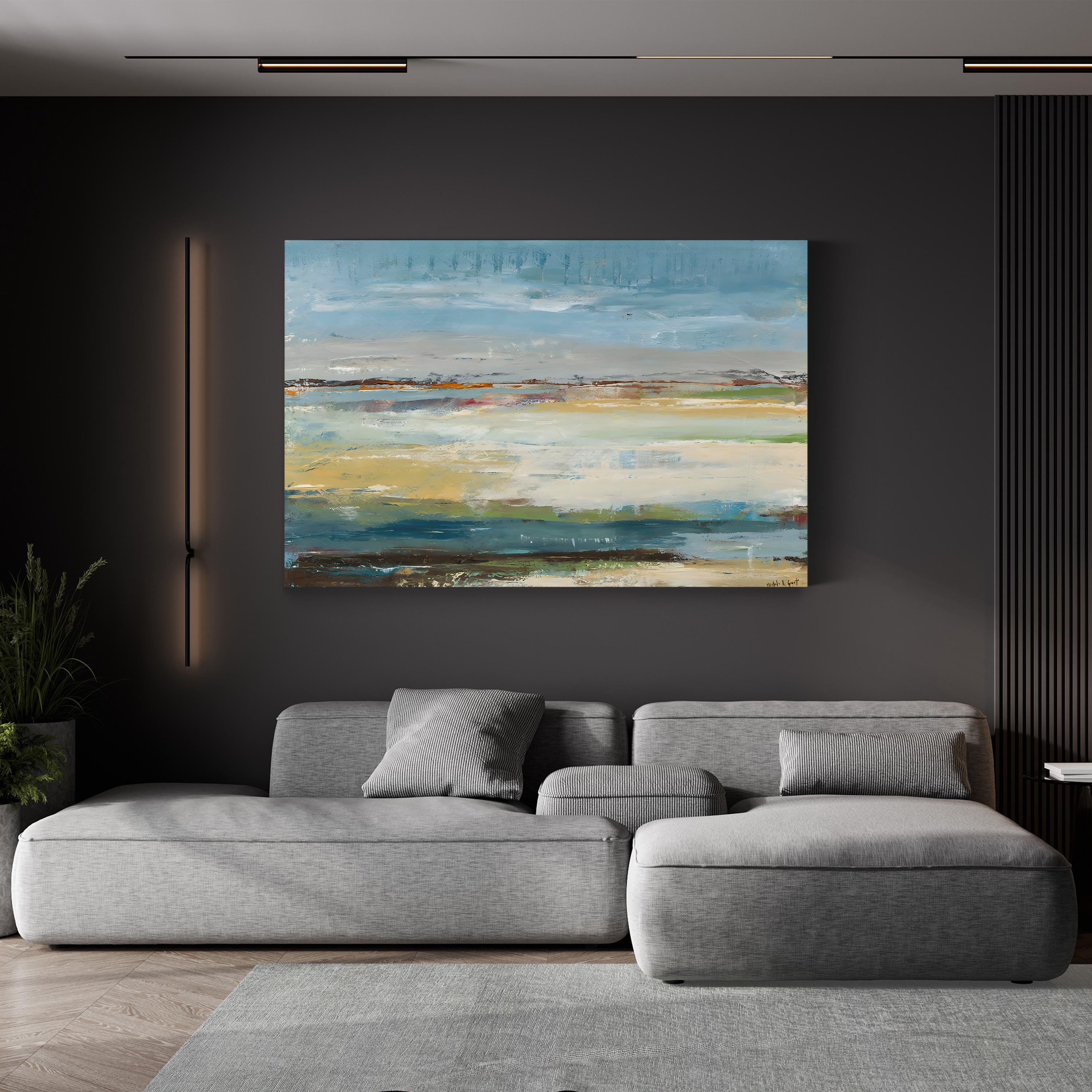 Day at the Beach I Wall Art by Michele Gort | Contemporary Coastal Seascape Canvas Print