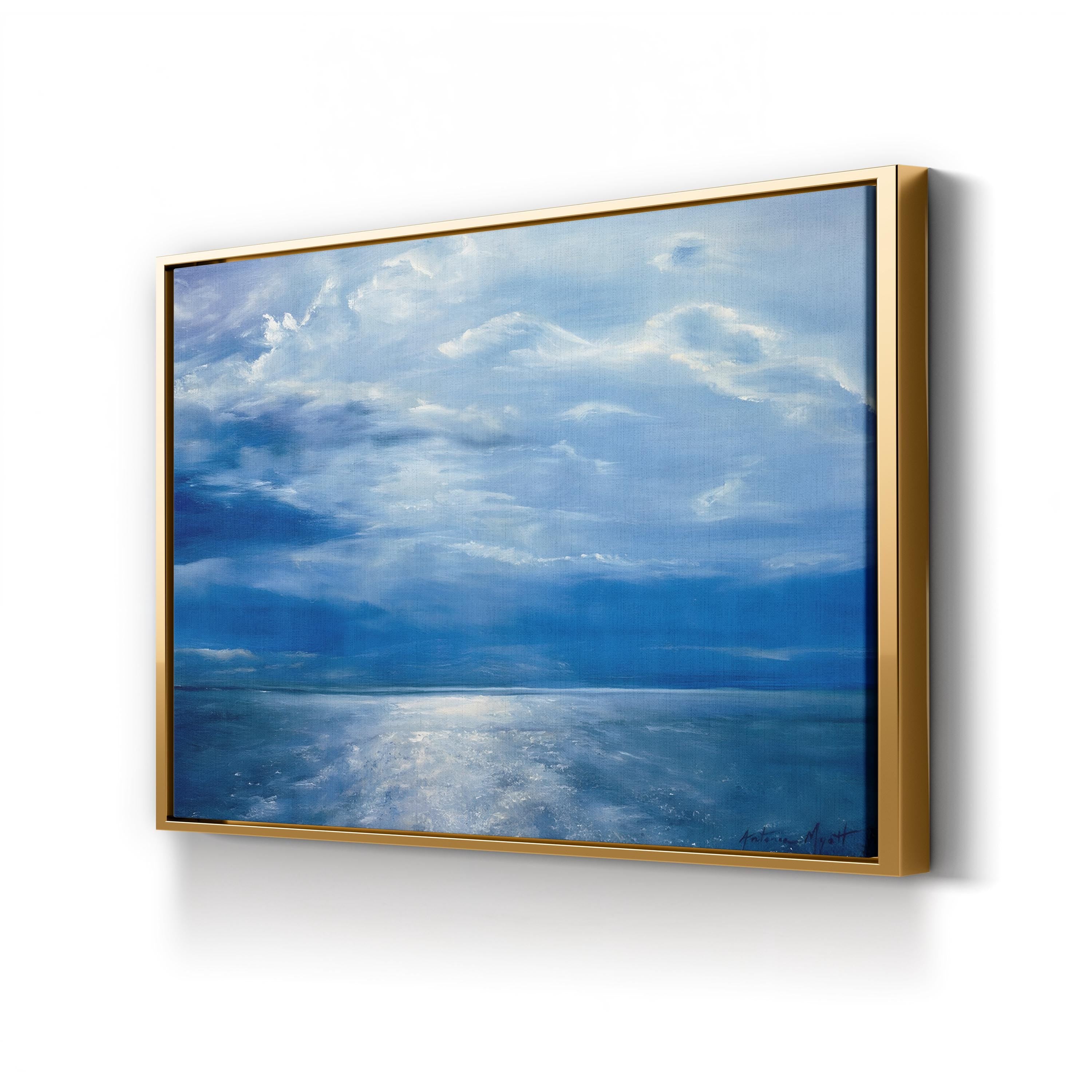 Deep Blue Sea (2001) – Framed Contemporary Ocean Horizon Canvas Art by Antonia Myatt