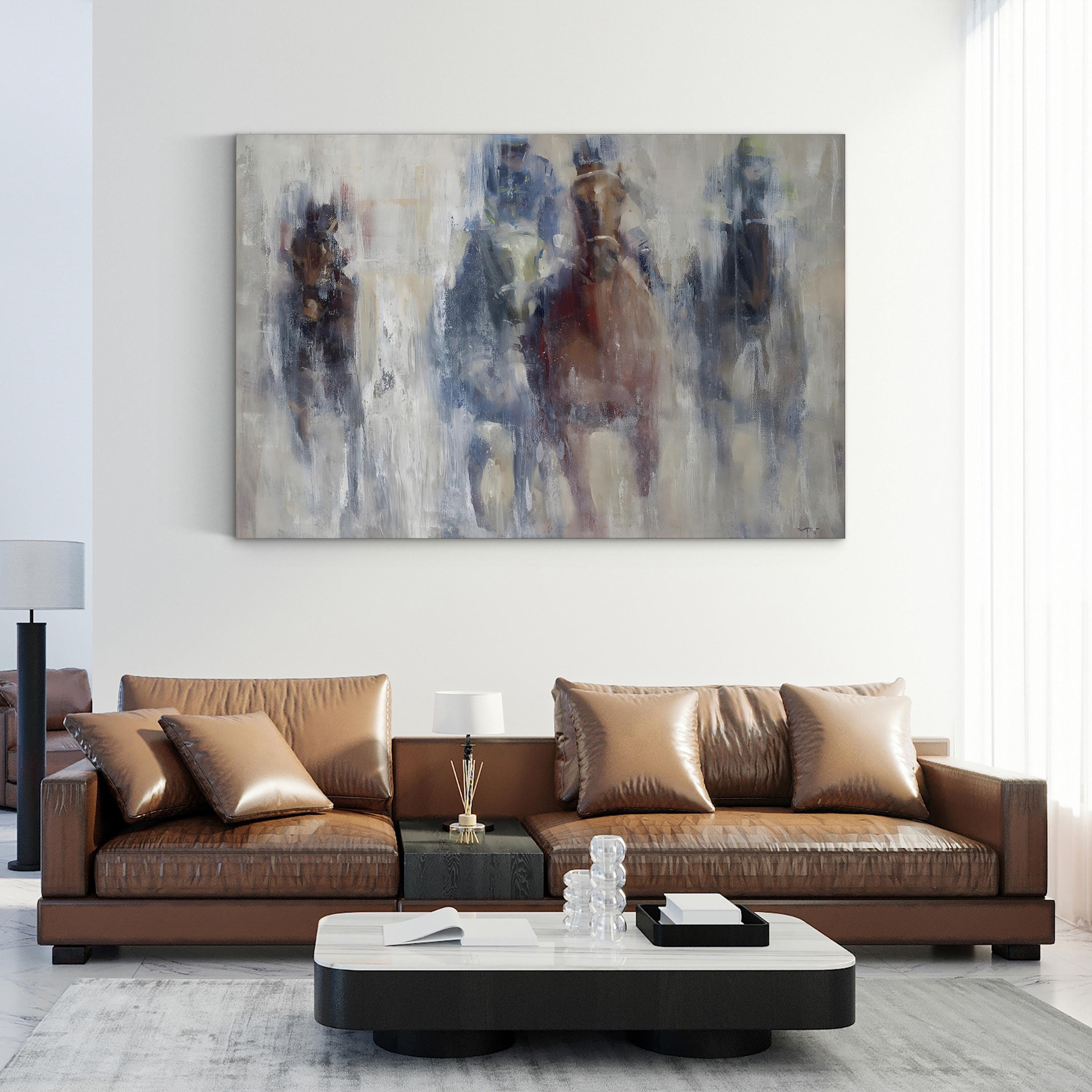 Derby 2015 Wall Art – Contemporary Horse Racing Canvas by Valtcho Tonov