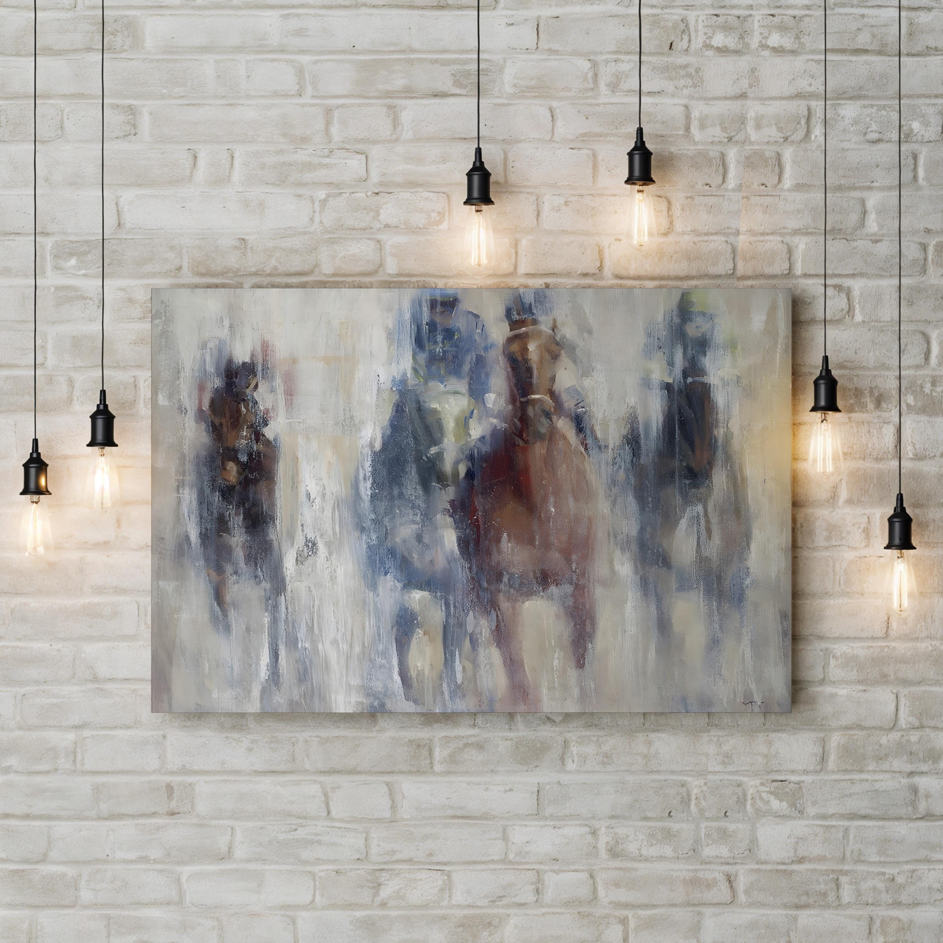 Derby 2015 Wall Art – Contemporary Horse Racing Canvas by Valtcho Tonov