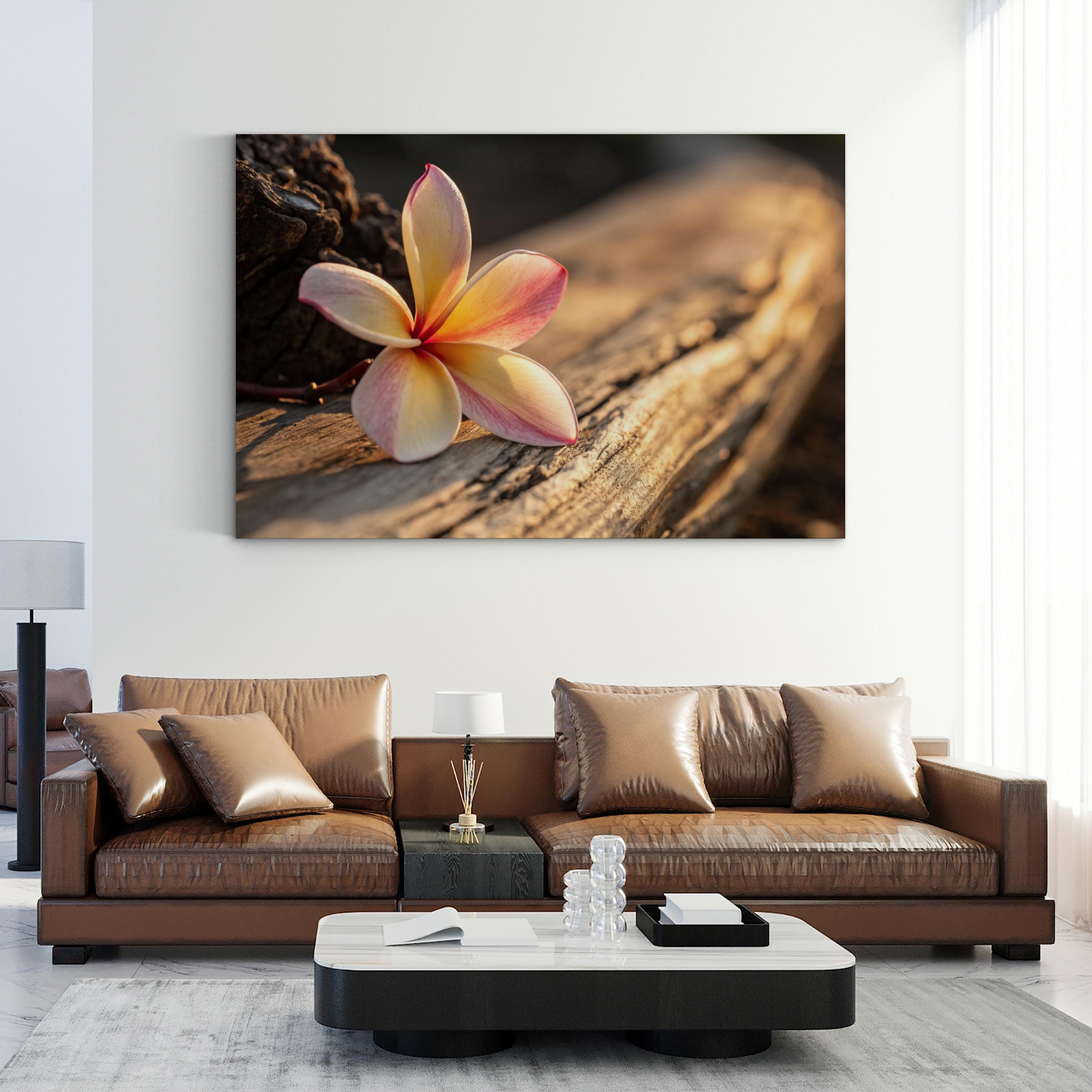 Plumeria Flower – Vintage Photography Wall Art | Tropical Botanical Canvas Print