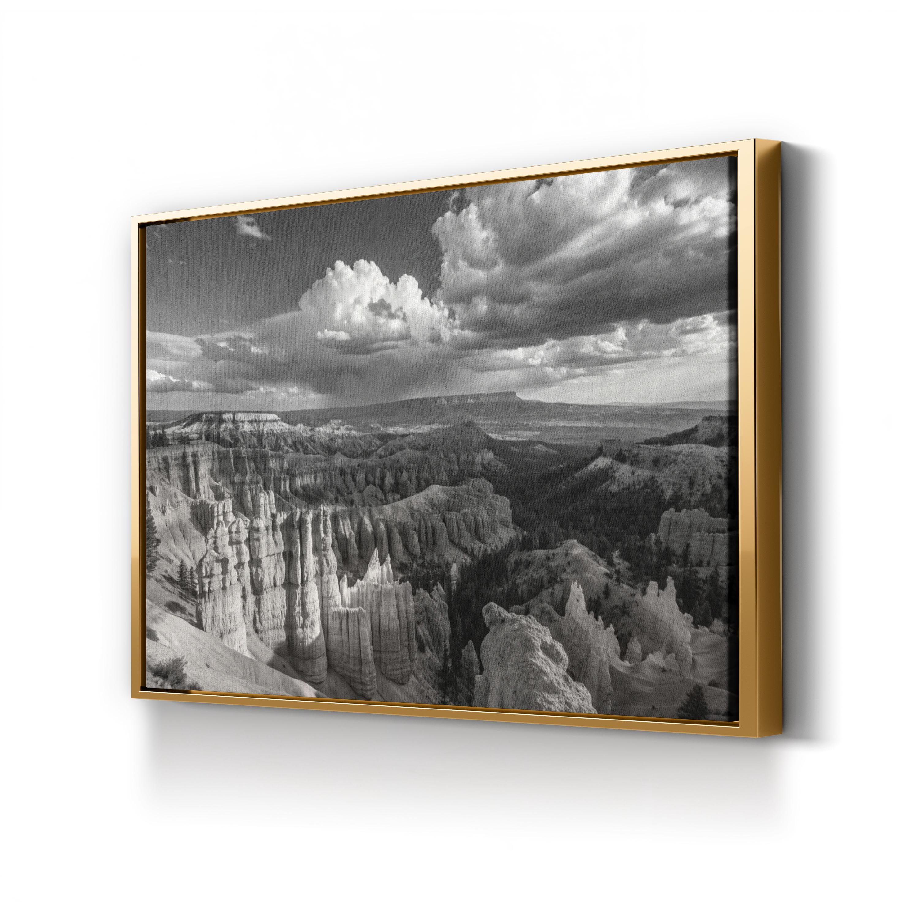 Hoodoo Rock Formations – Vintage Photography Wall Art | Black & White Landscape Canvas Print