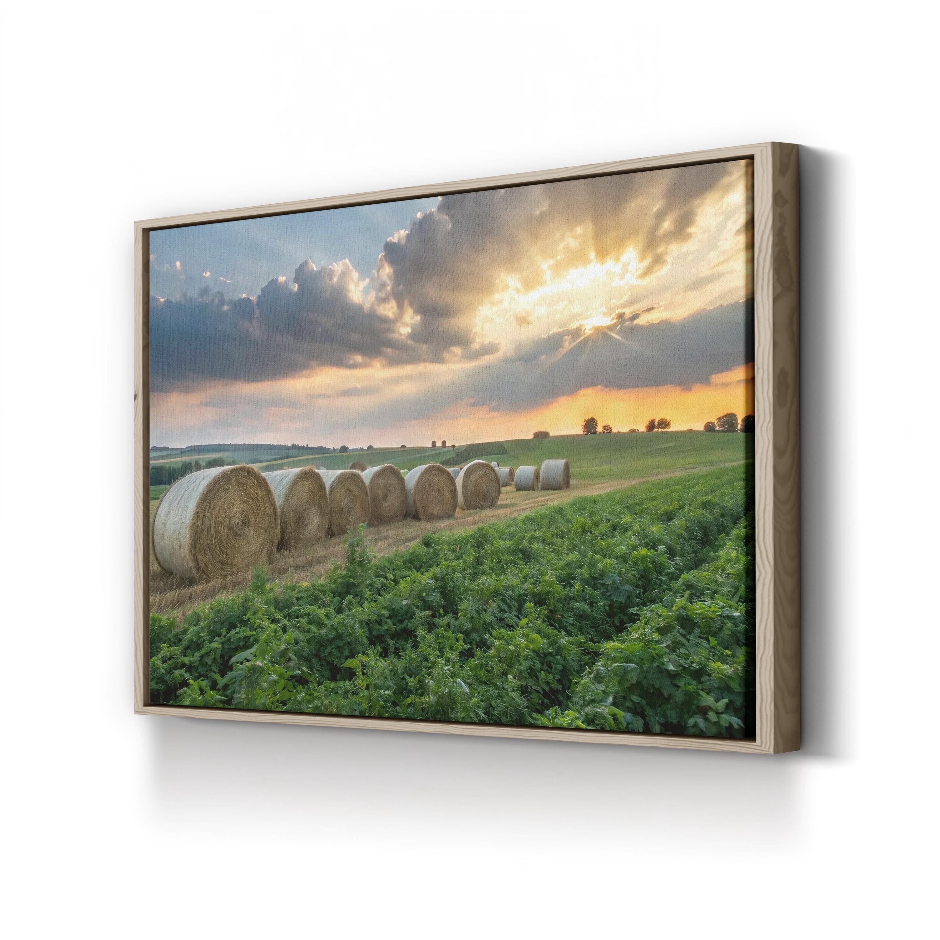 Golden Sunset Farm – Vintage Photography Wall Art | Rustic Countryside Canvas Print