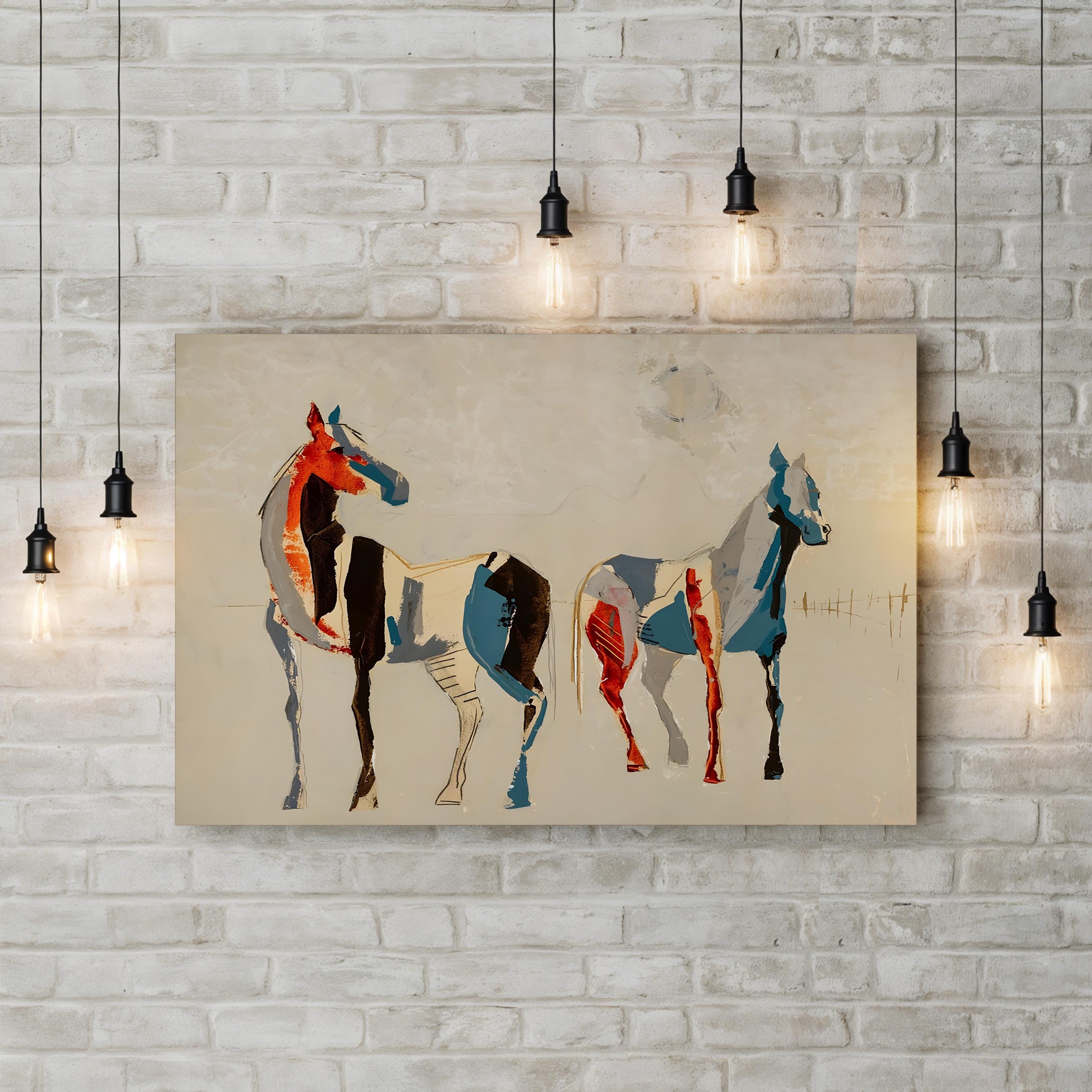 Desert Horses II Wall Art – Modern Western Horse Landscape by Milton Coppo