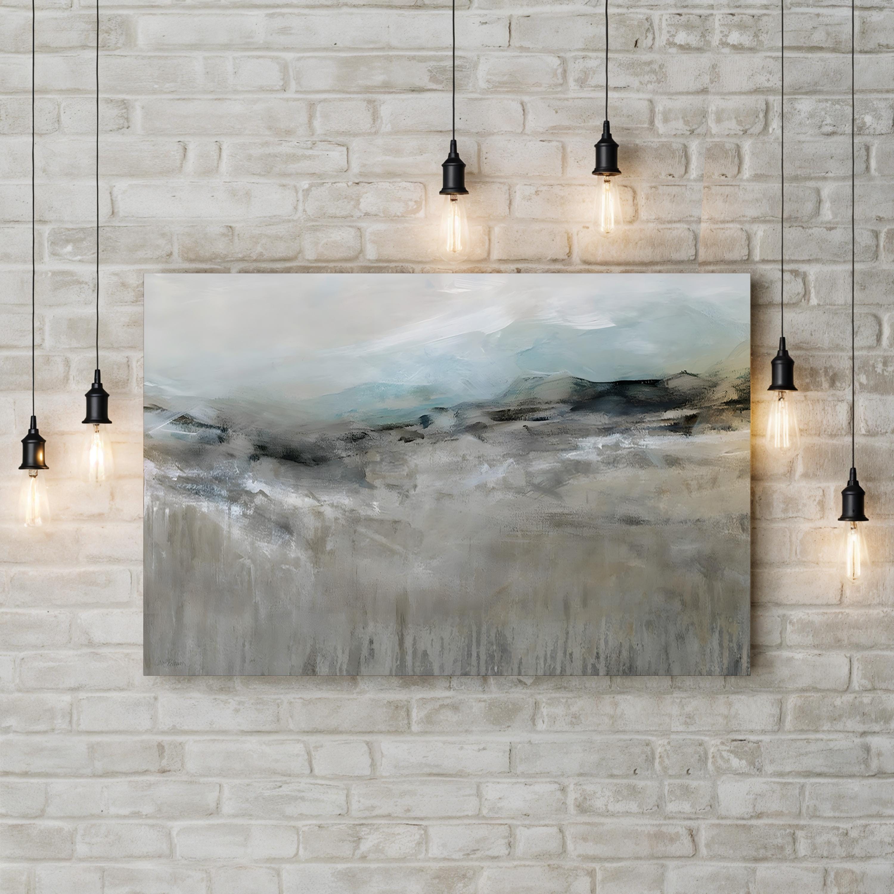 Distant Foothills Wall Art by Carol Robinson – Soft Contemporary Landscape Canvas Print
