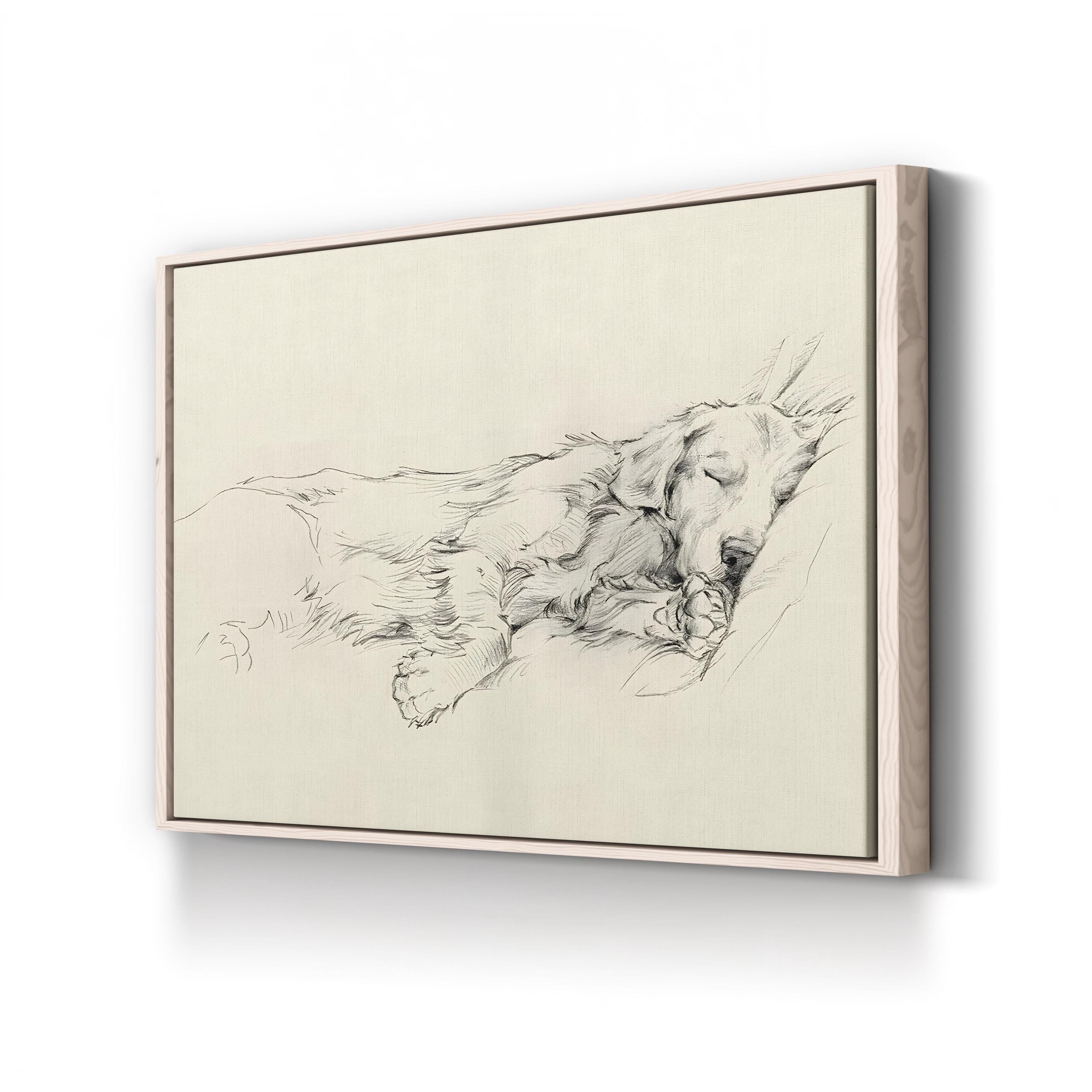 Dog Days III Wall Art – Minimalist Pencil Dog Sketch by Ethan Harper