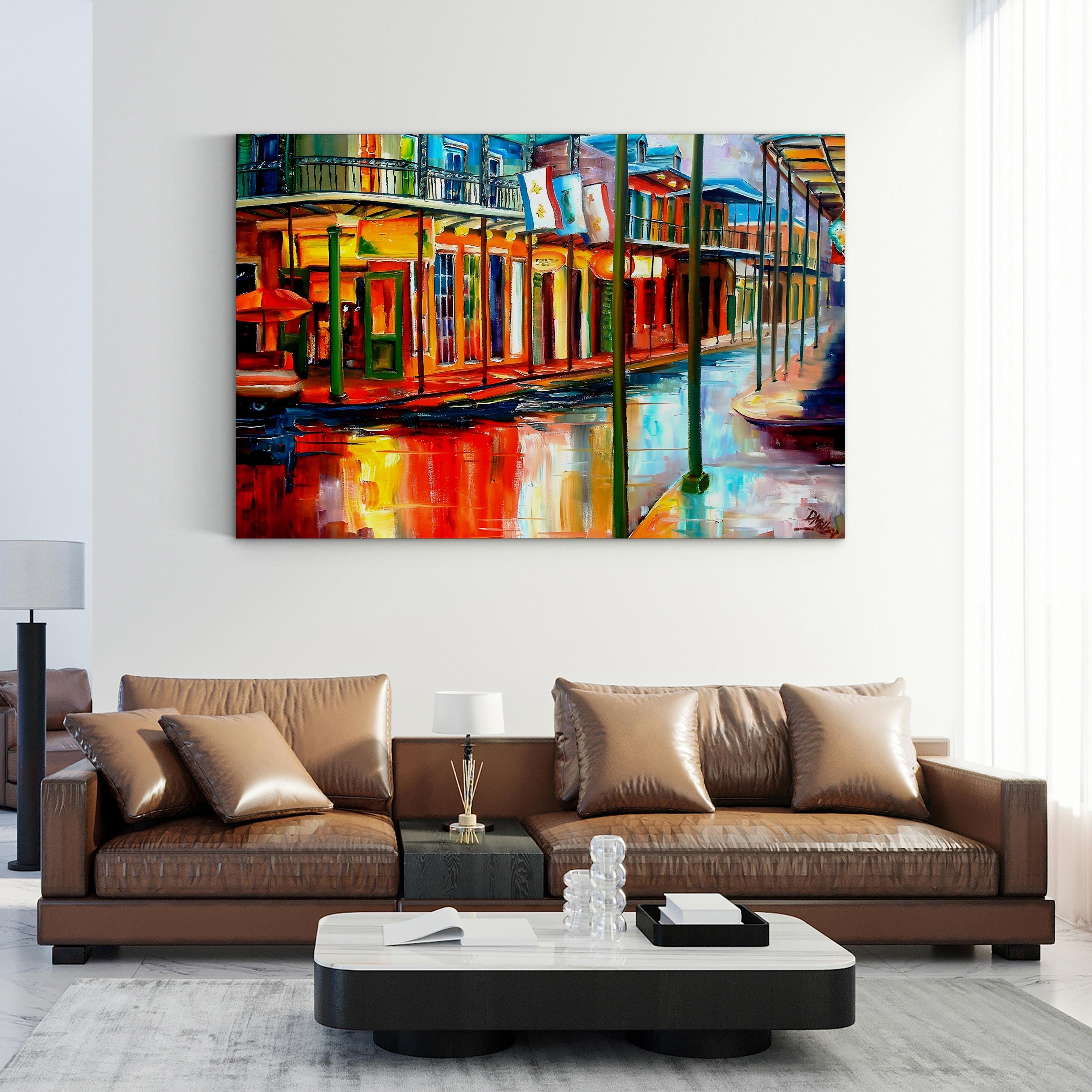 Downpour at Jackson Square, New Orleans – Contemporary Urban Street Scene Wall Art by Diane Millsap
