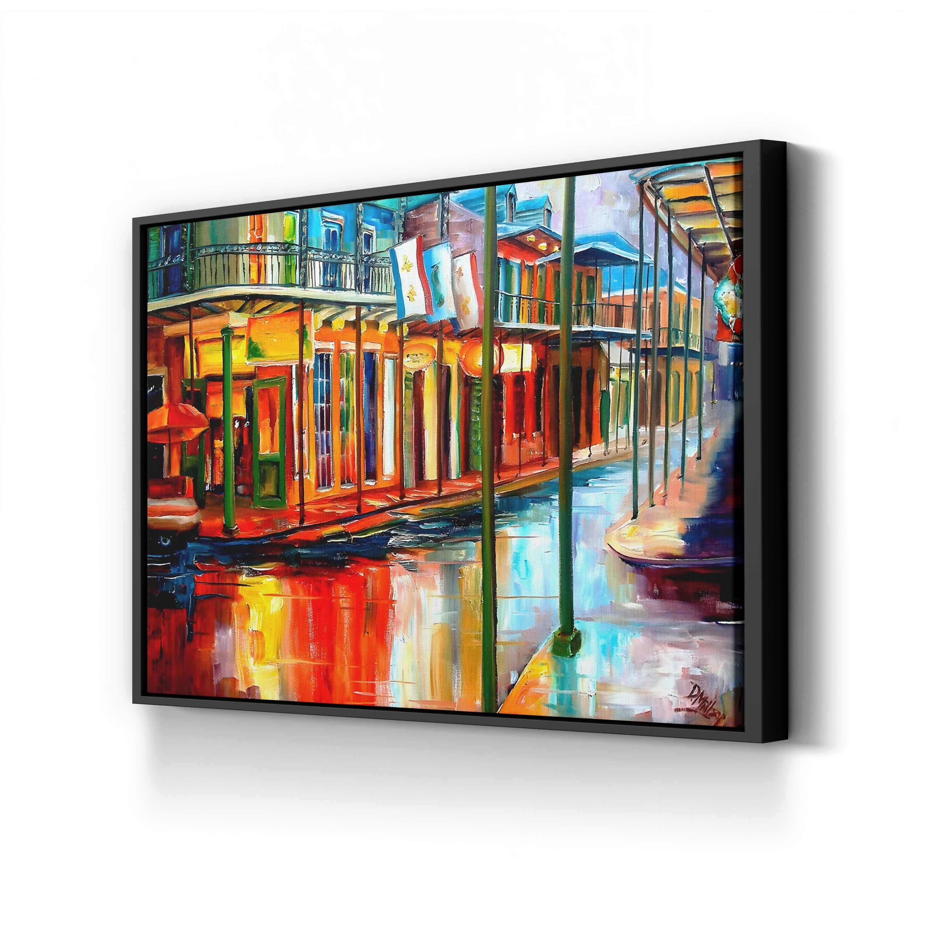 Downpour at Jackson Square, New Orleans – Contemporary Urban Street Scene Wall Art by Diane Millsap