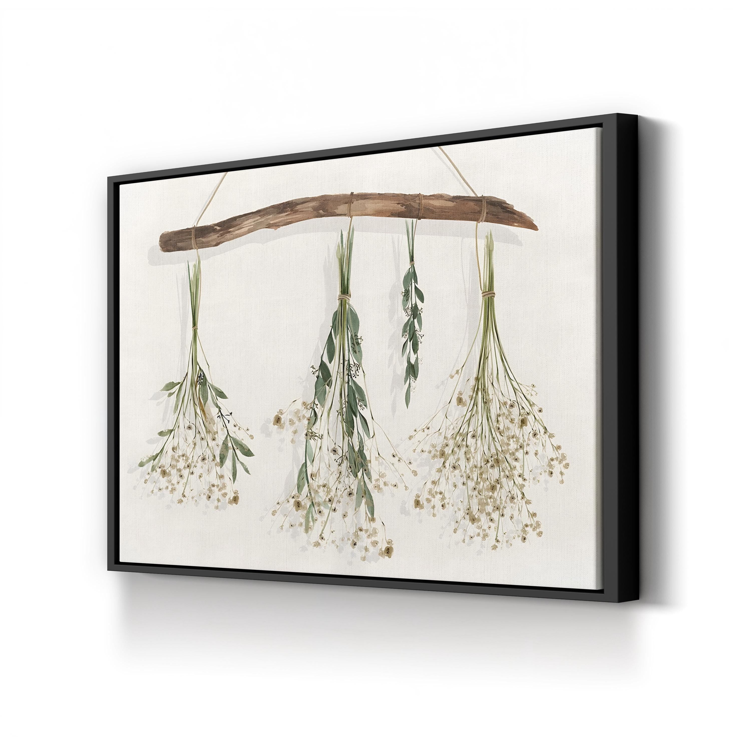 Drying Flowers by Isabelle Z canvas print in Black Framed Canvas