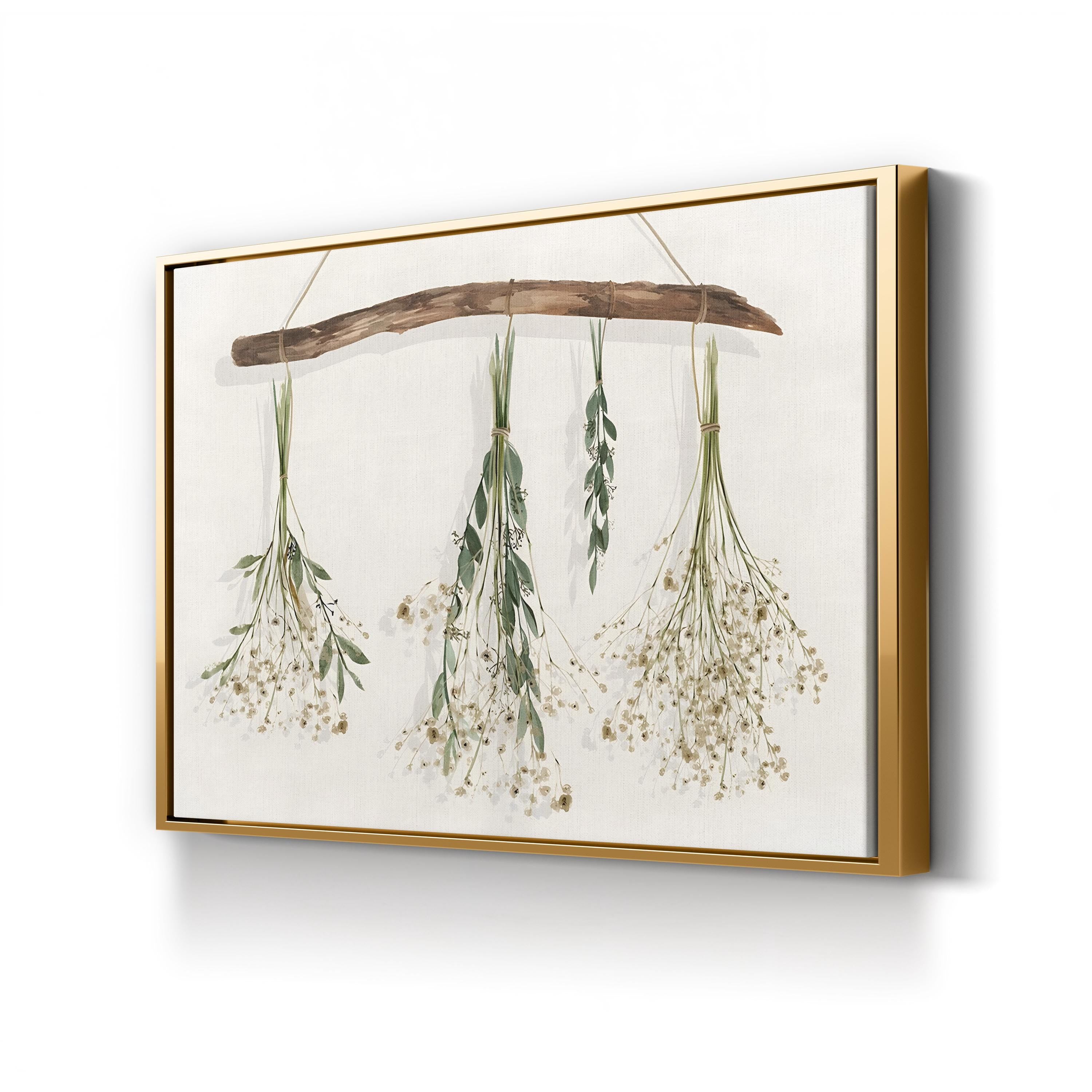 Drying Flowers by Isabelle Z canvas print in Gold Framed Canvas
