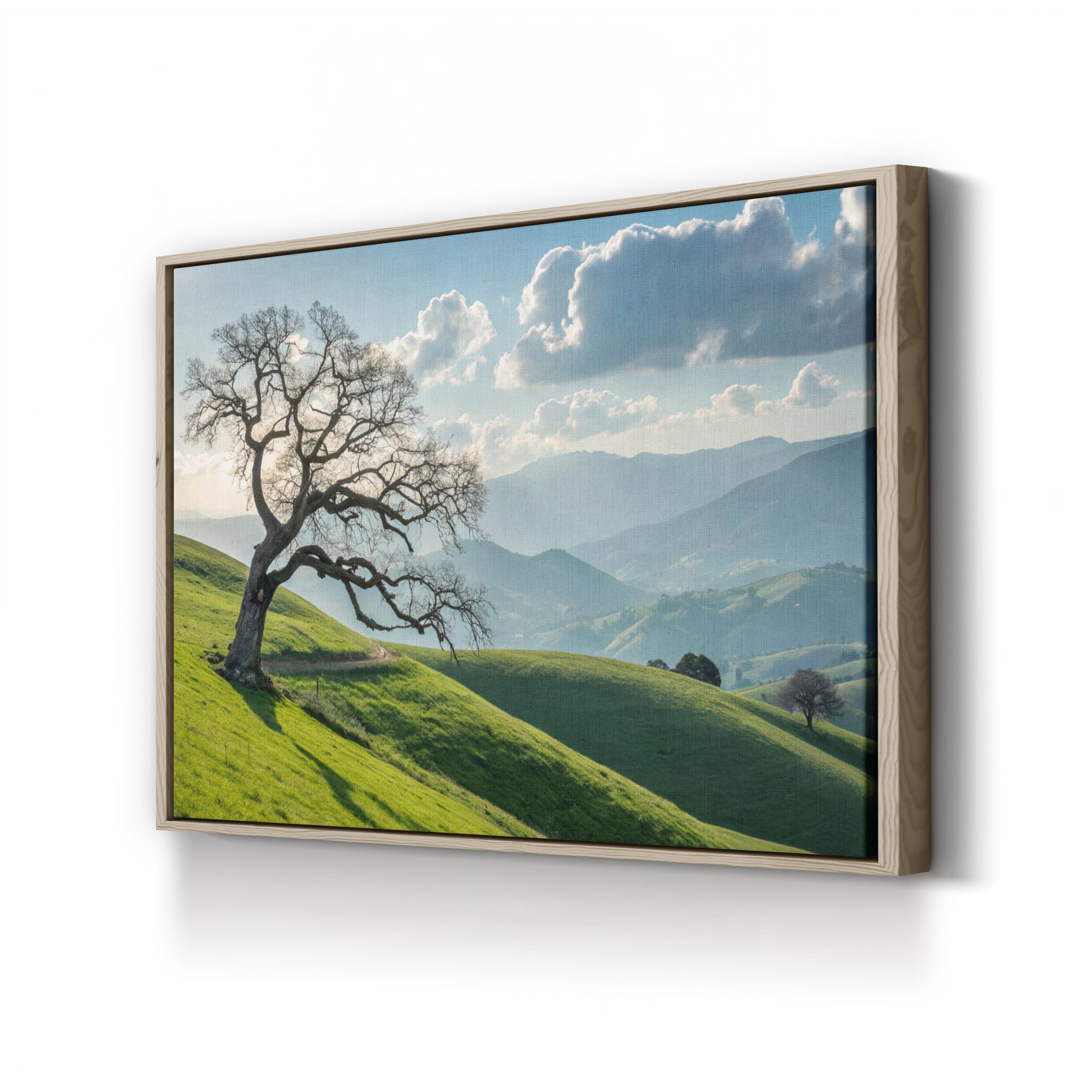Lone Tree Sunset Hills – Photography Wall Art | Rolling Landscape Canvas Print
