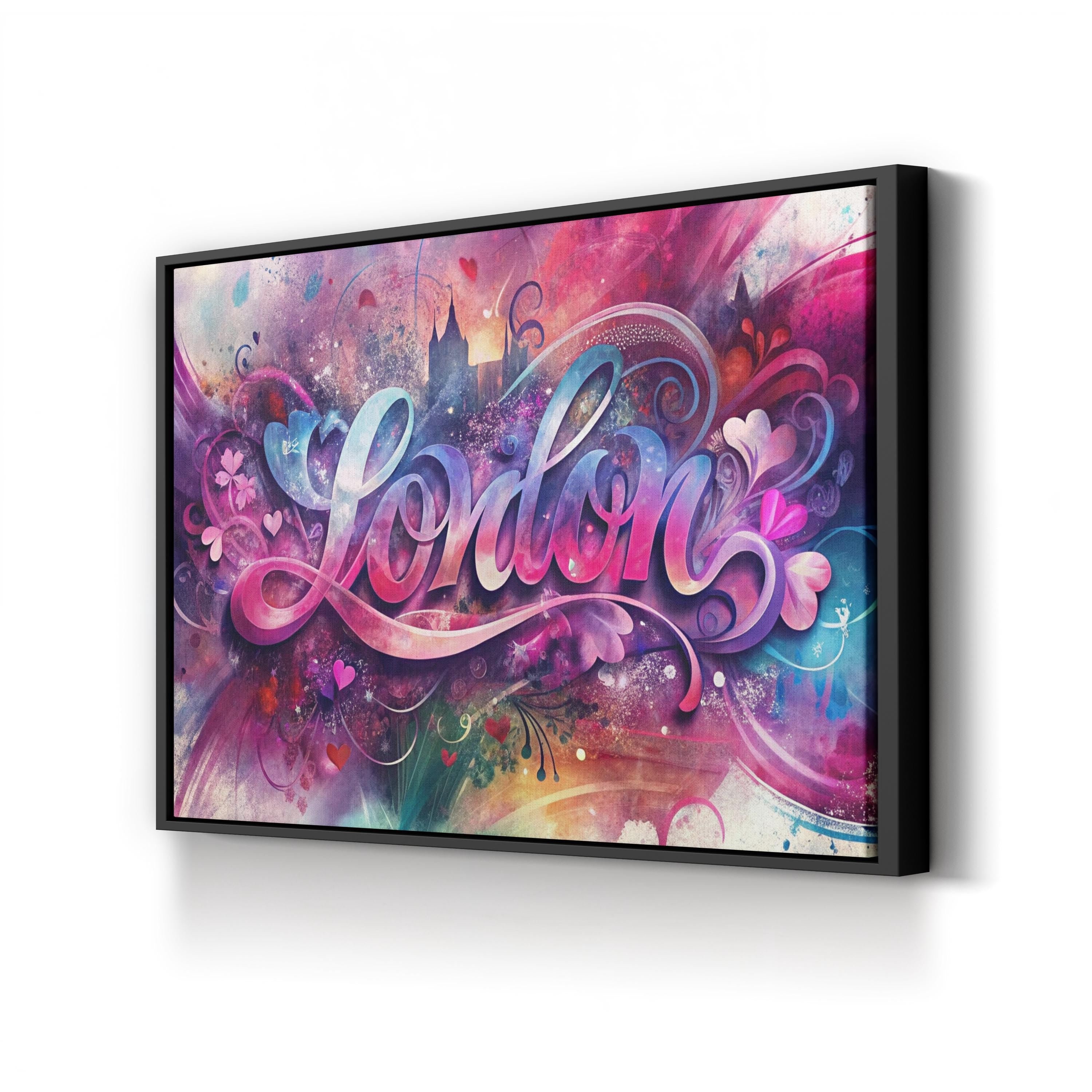Love London Canvas – Colourful Typography & Landmarks