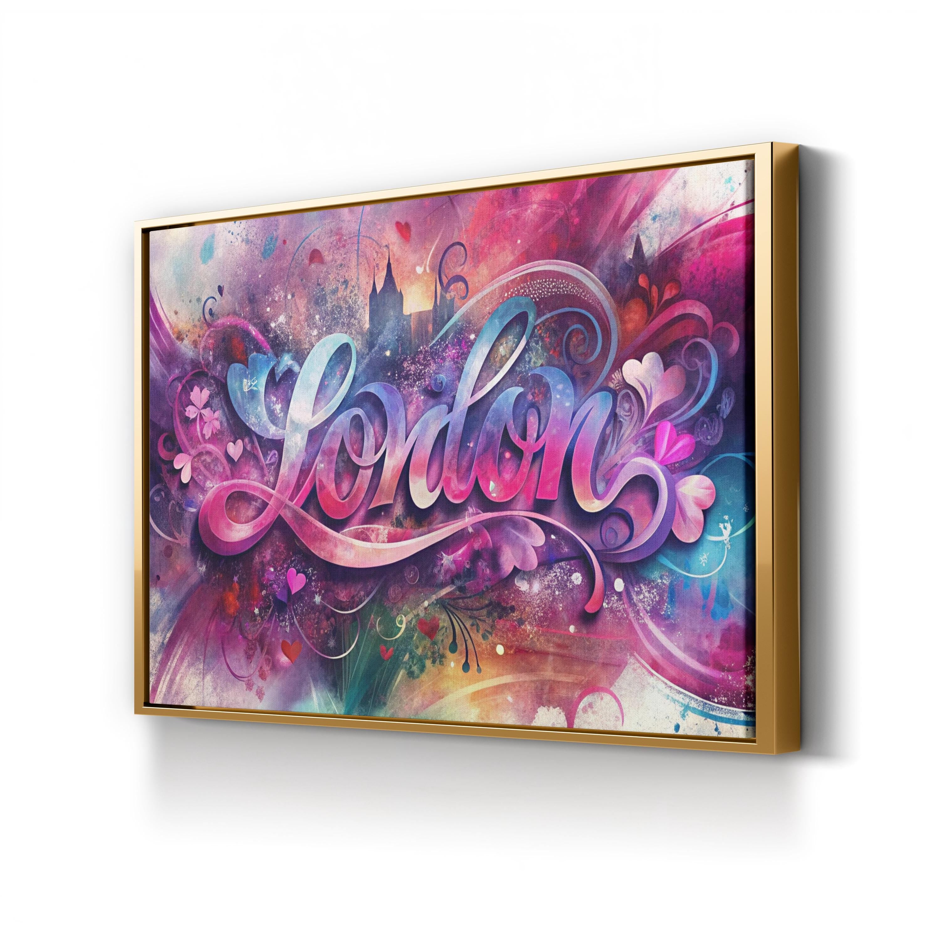 Love London Canvas – Colourful Typography & Landmarks