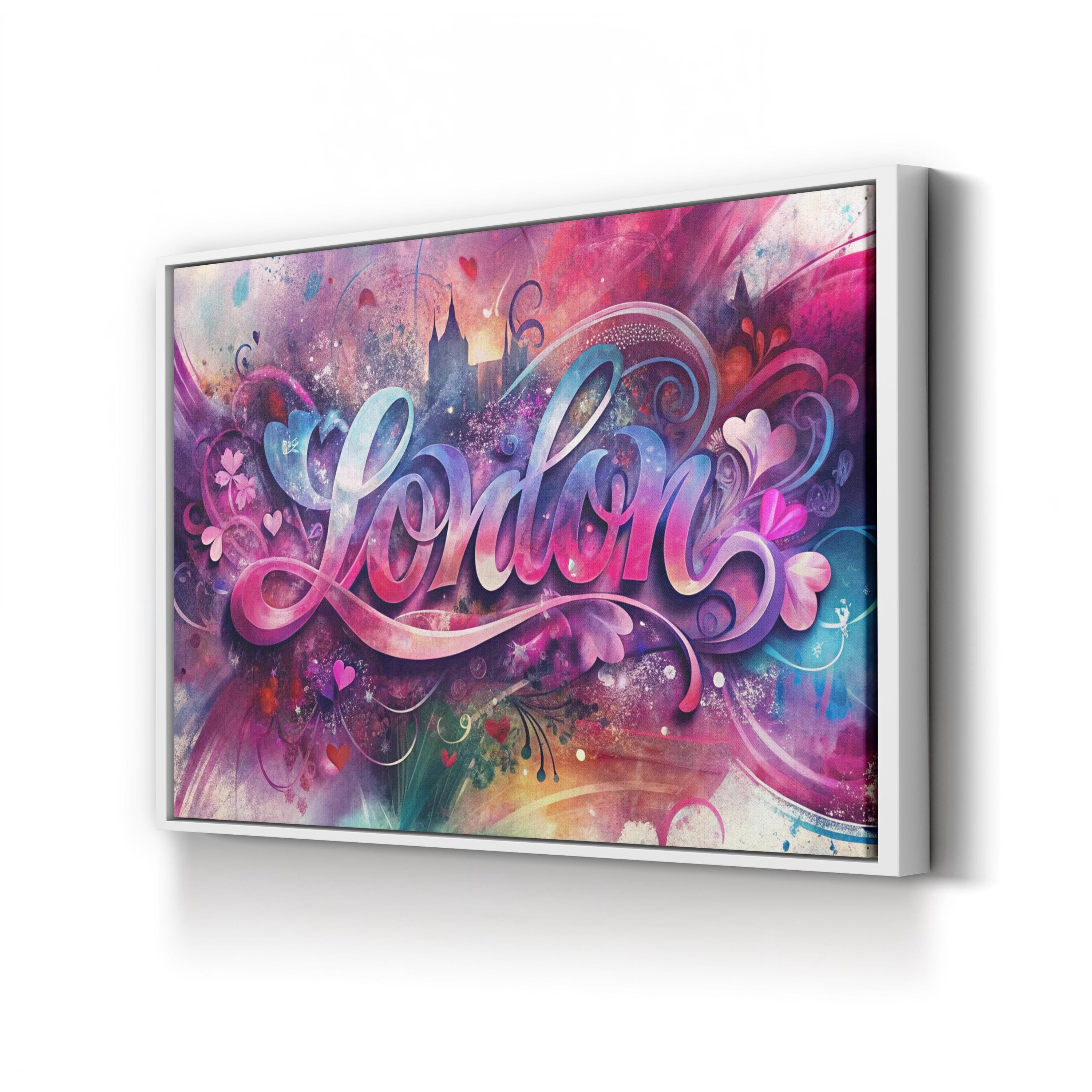 Love London Canvas – Colourful Typography & Landmarks