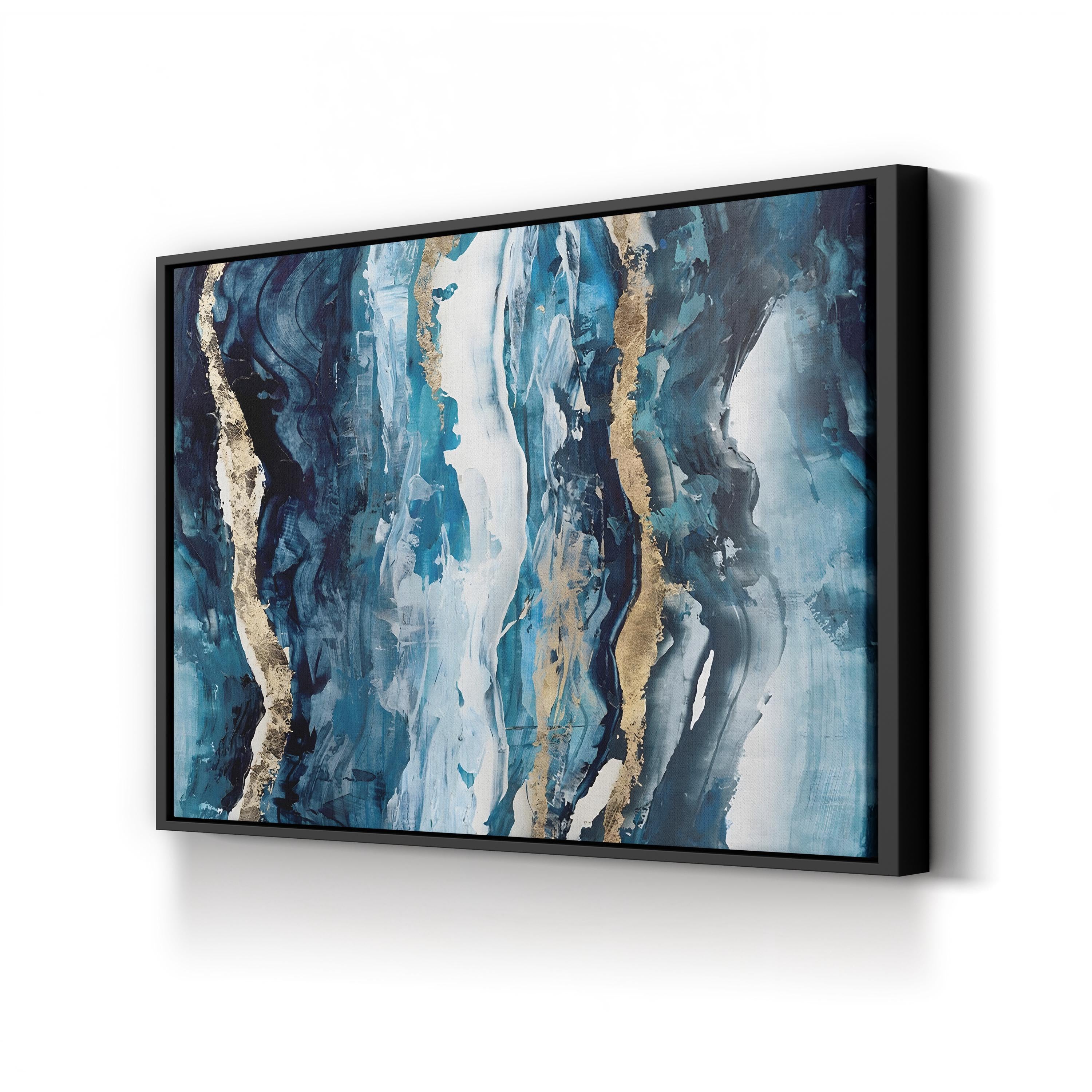 Effectus I Blue & Gold Abstract – Isabelle Z Wall Art | Contemporary Abstract Canvas Print