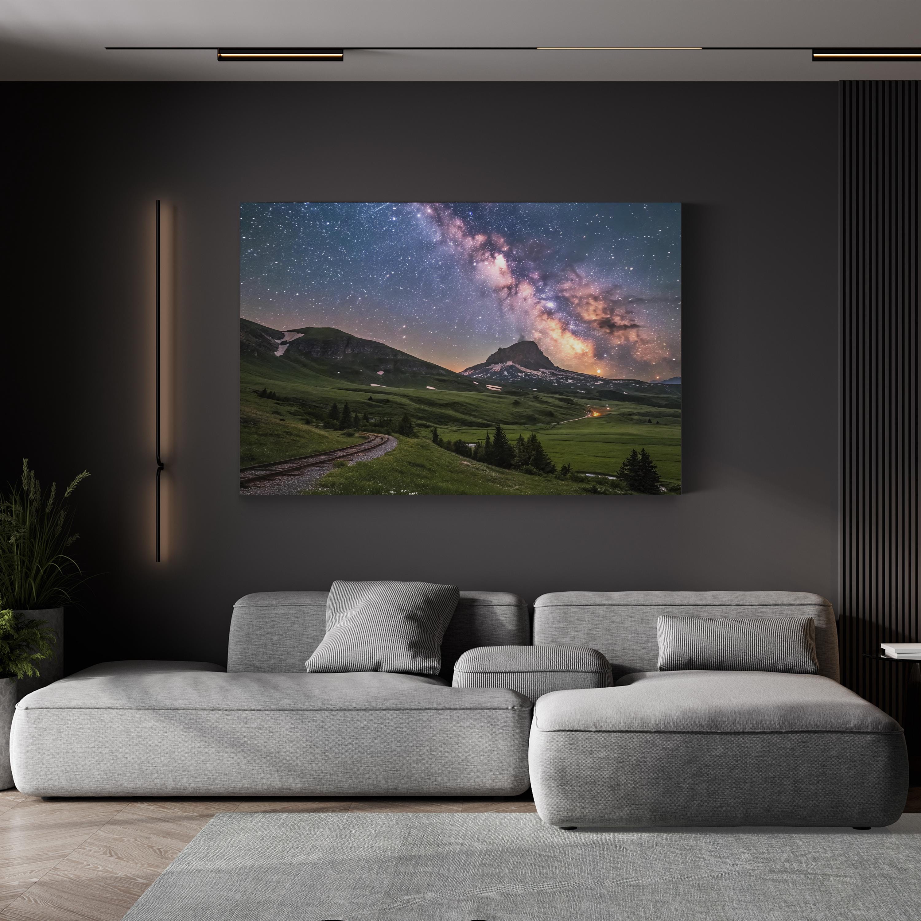 Milky Way Over Glacier National Park – Vintage Photography Wall Art | Night Sky Canvas Print