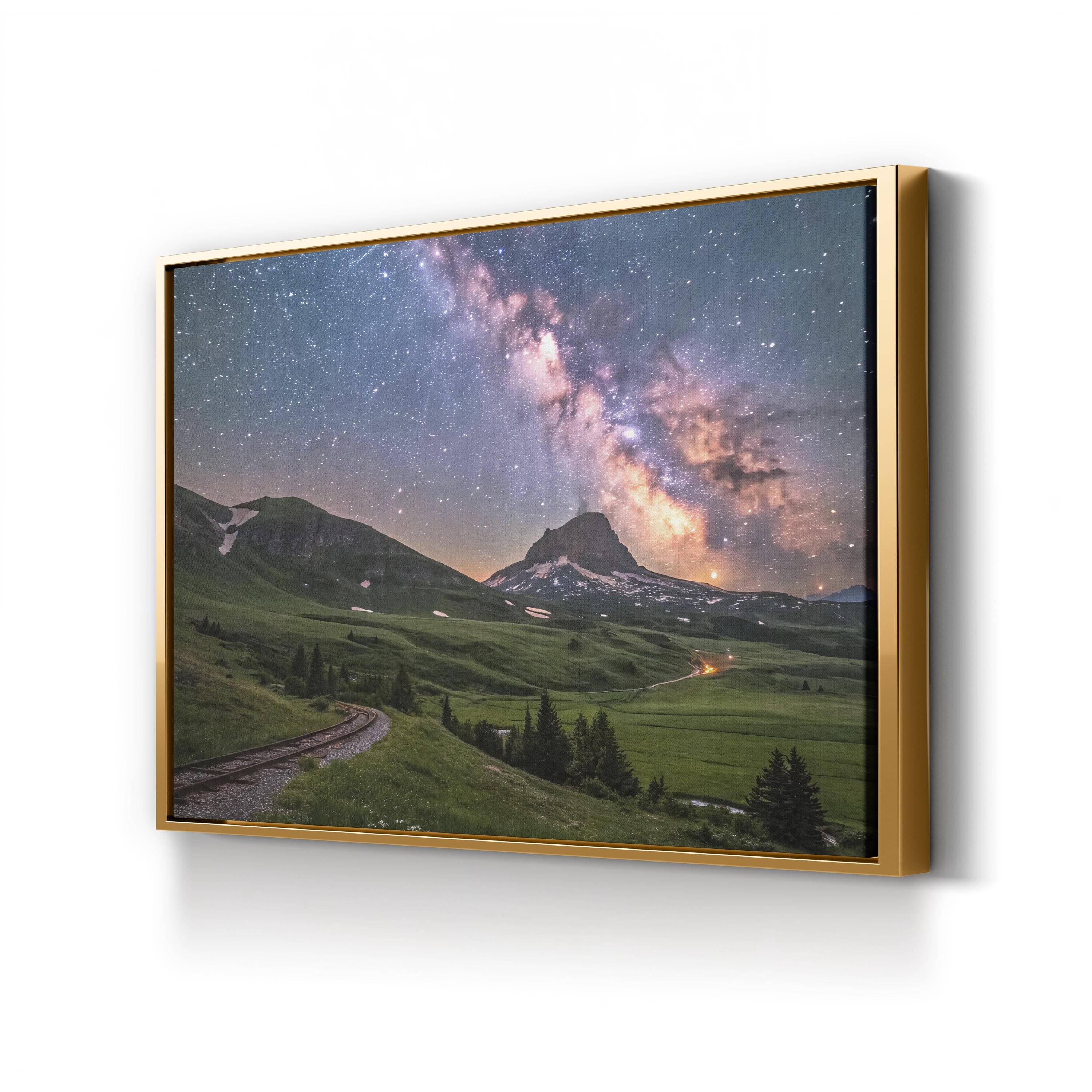 Milky Way Over Glacier National Park – Vintage Photography Wall Art | Night Sky Canvas Print