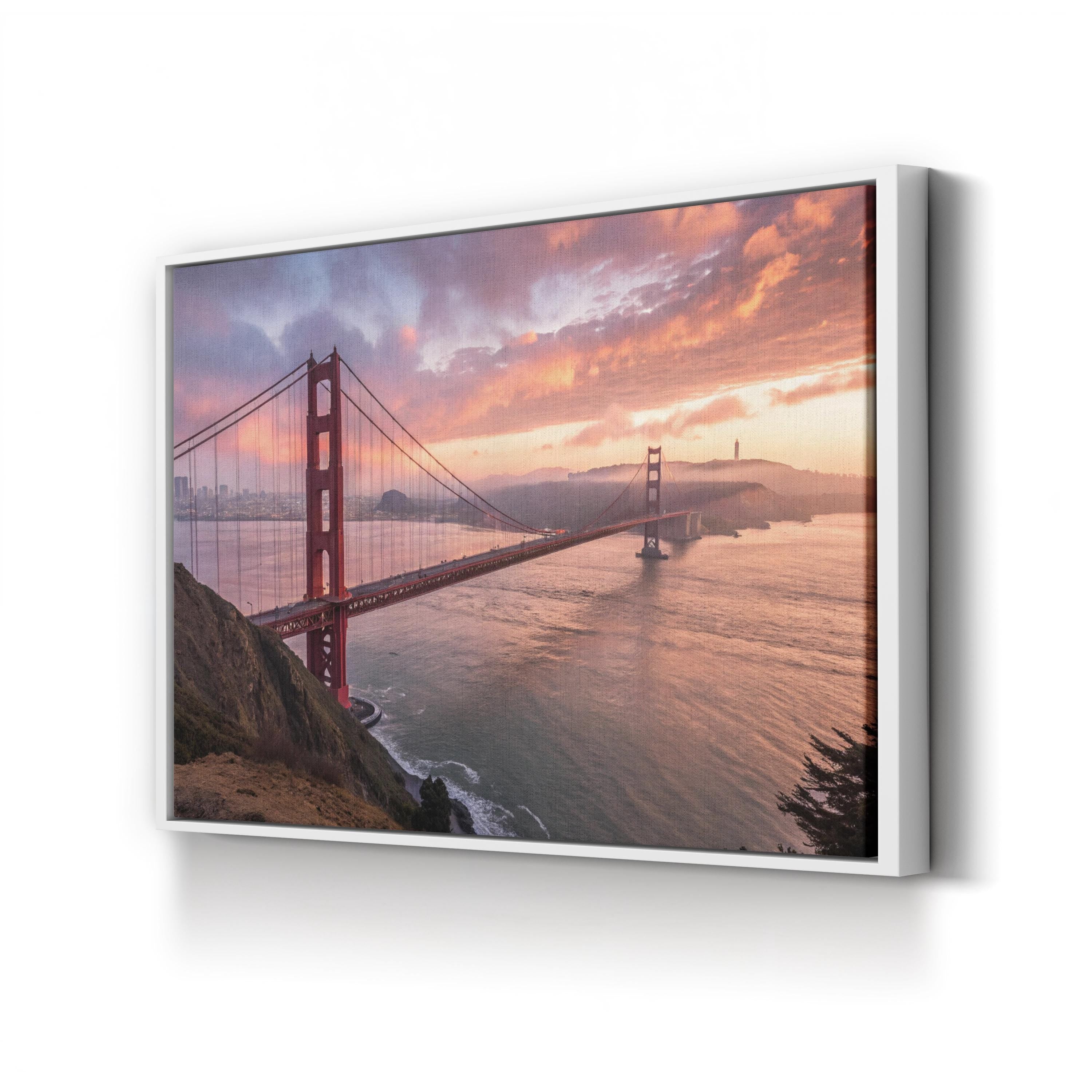 Golden Gate Bridge Morning Fog – Vintage Photography Wall Art | San Francisco Canvas Print