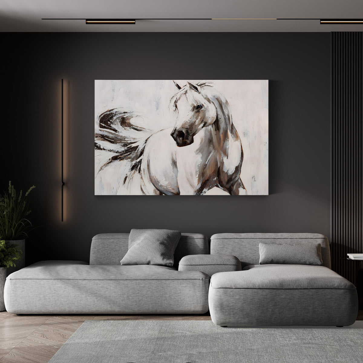 Every Move, by Sydney Edmunds canvas print displayed in a living room