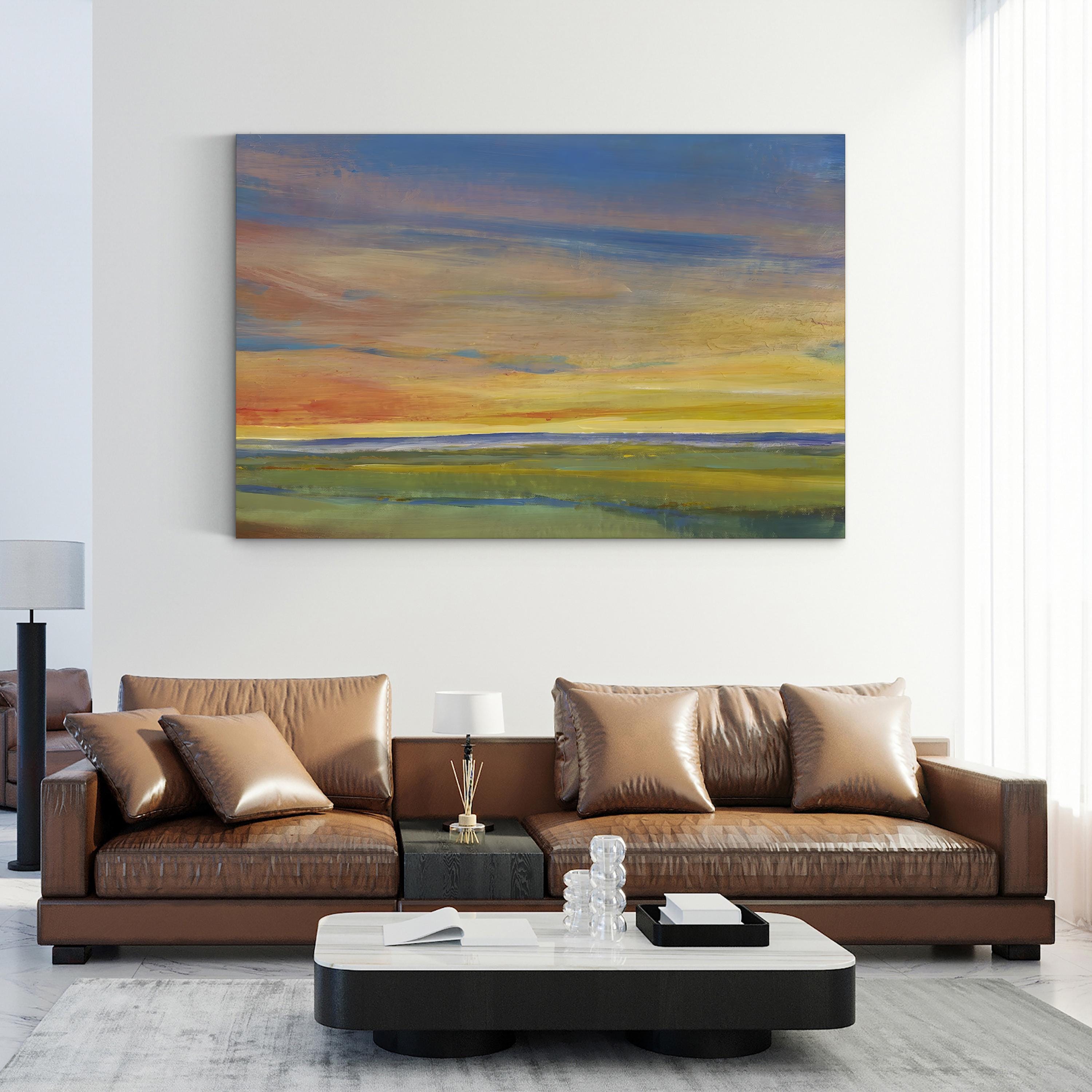 Fading Light I Abstract Canvas Wall Art – Minimalist Sunset Landscape by Tim O’Toole
