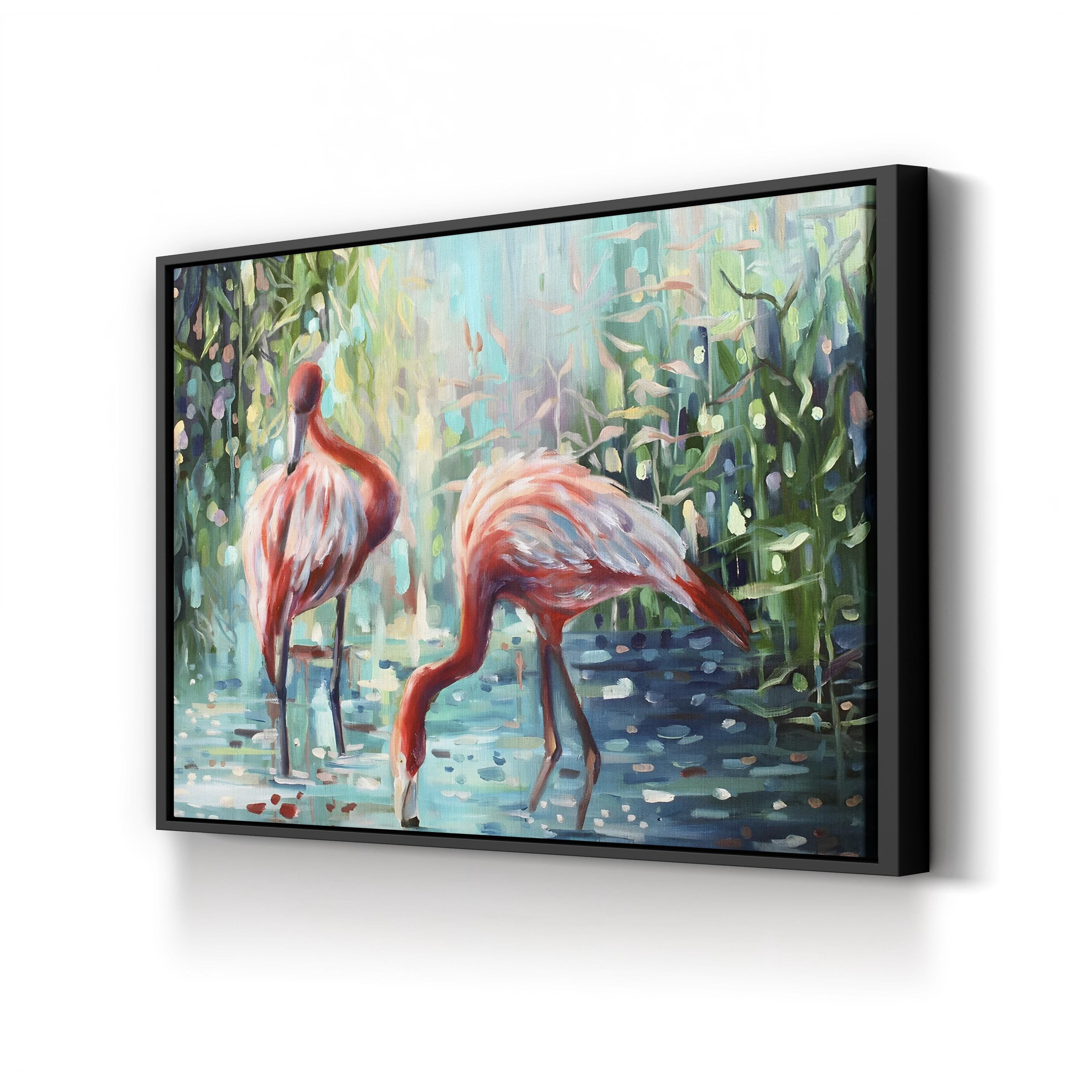 Flamingo’s Delight Wall Art – Lena Navarro | Contemporary Tropical Bird Canvas Print