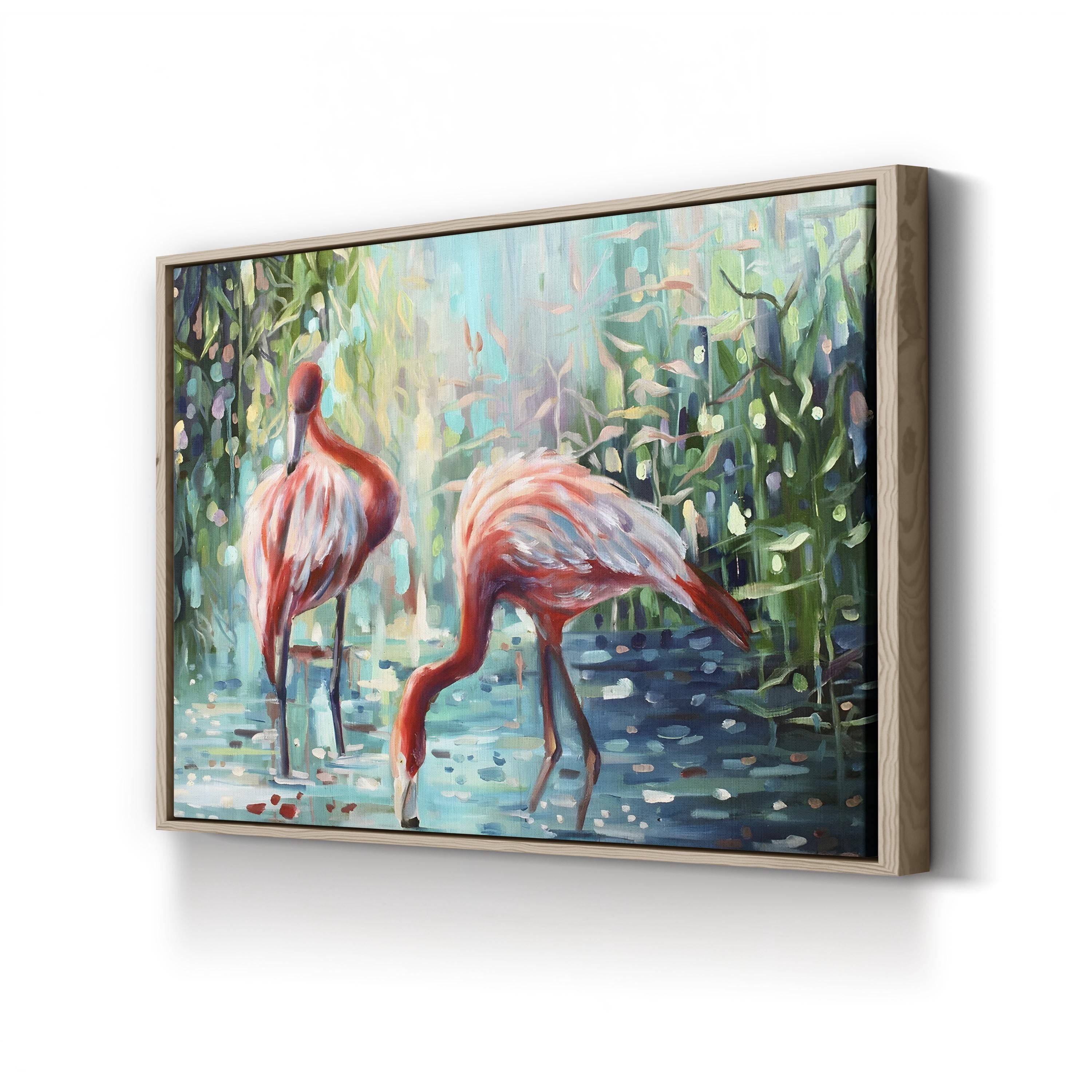 Flamingo’s Delight Wall Art – Lena Navarro | Contemporary Tropical Bird Canvas Print