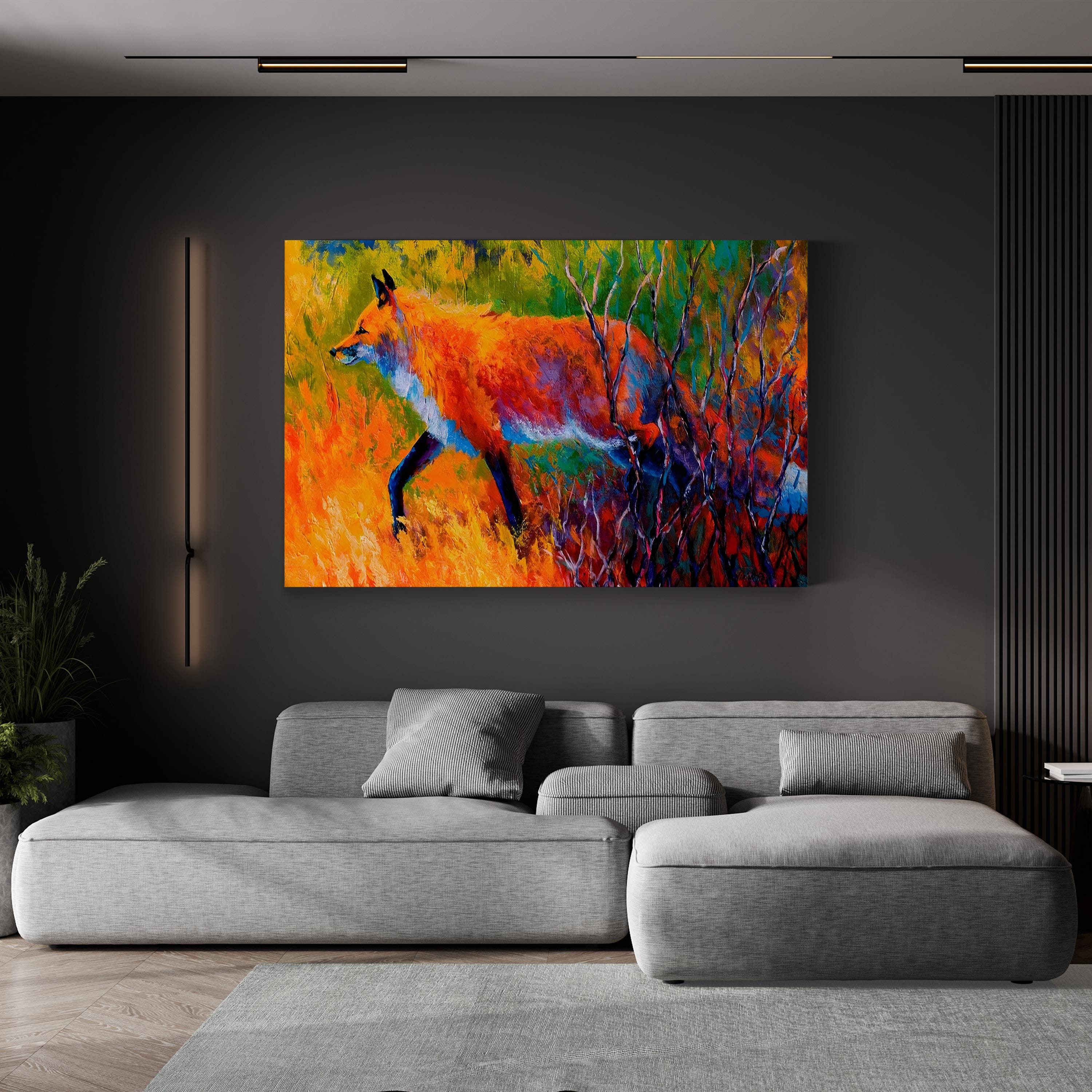 Foxy Colorful Wildlife Wall Art by Marion Rose