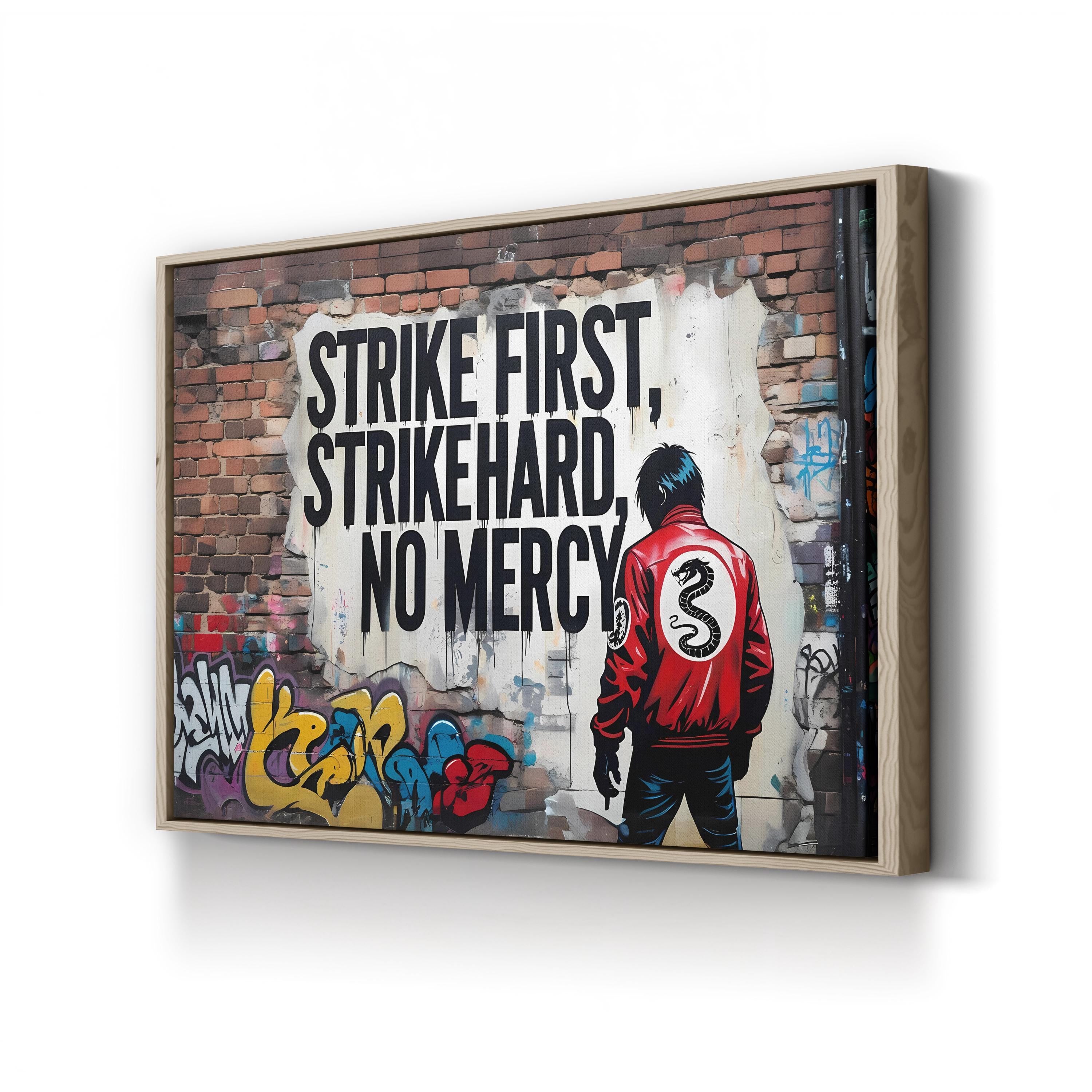 Cobra Kai Graffiti "No Mercy" Motivational Quote Wall Art