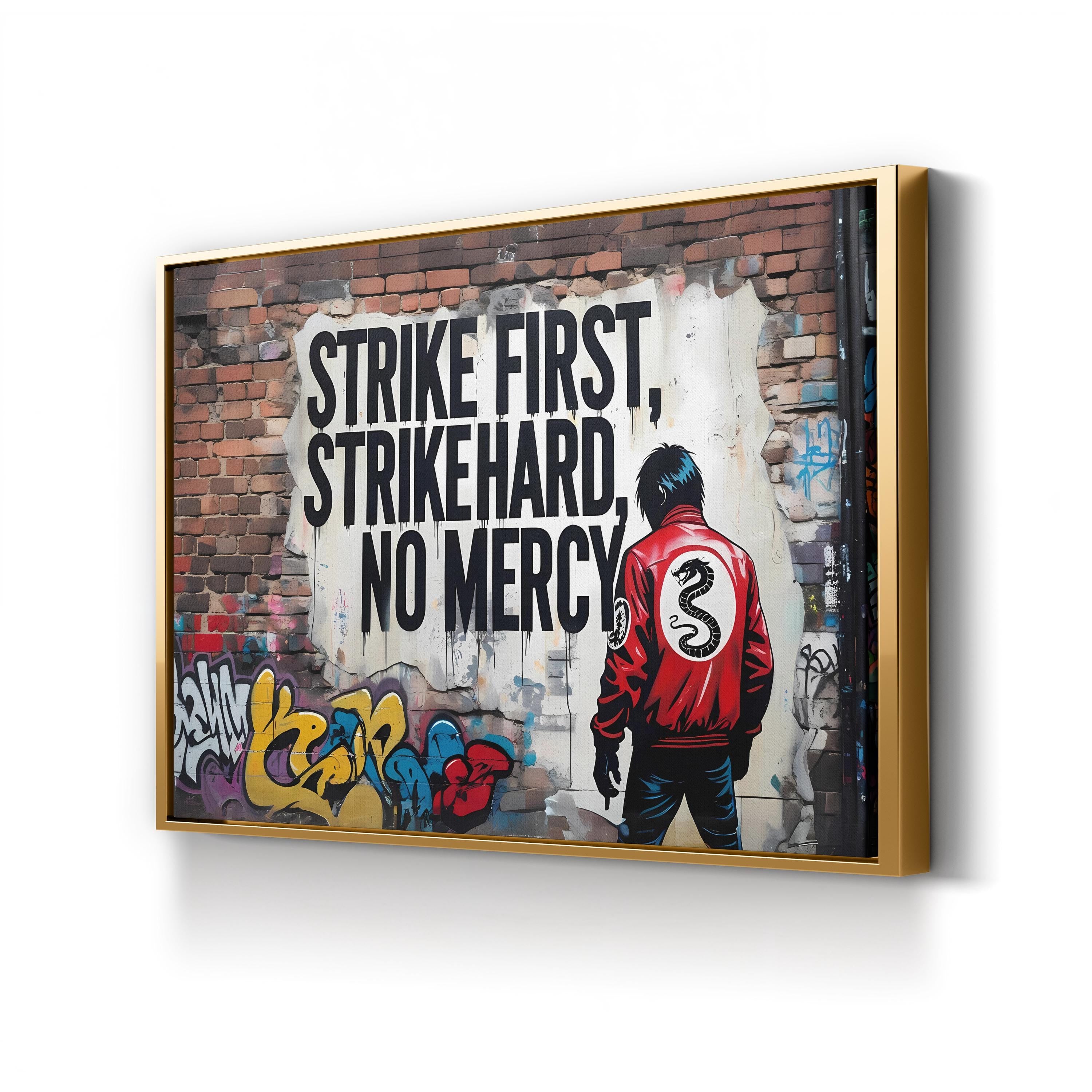 Cobra Kai Graffiti "No Mercy" Motivational Quote Wall Art