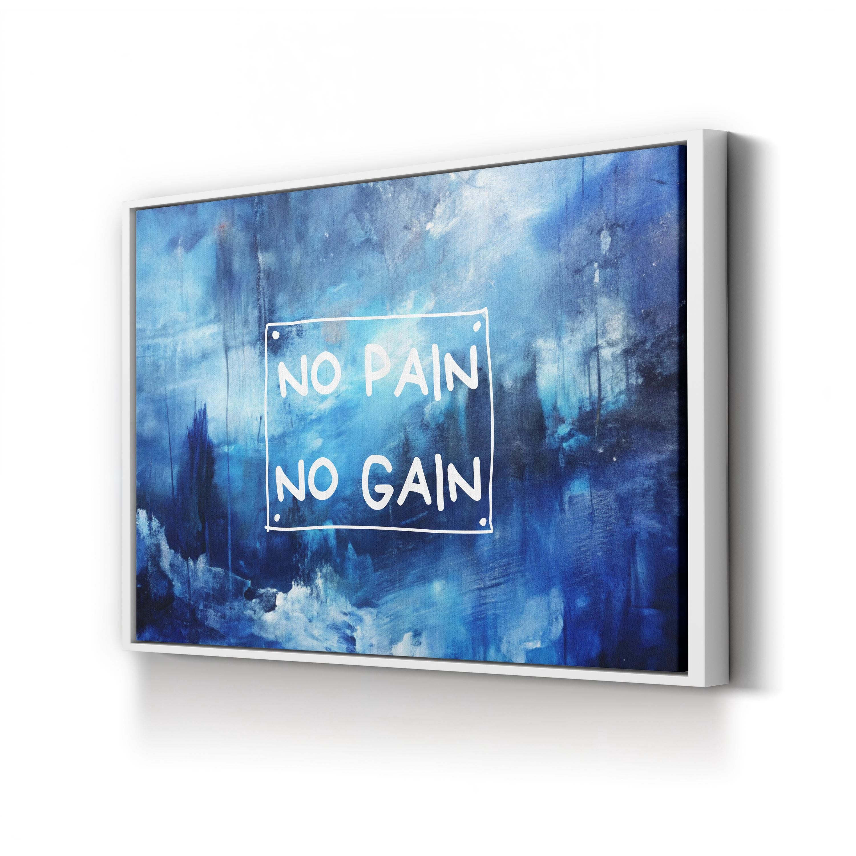 No Pain No Gain Motivational Canvas Print | Modern Fitness Quote Wall Art