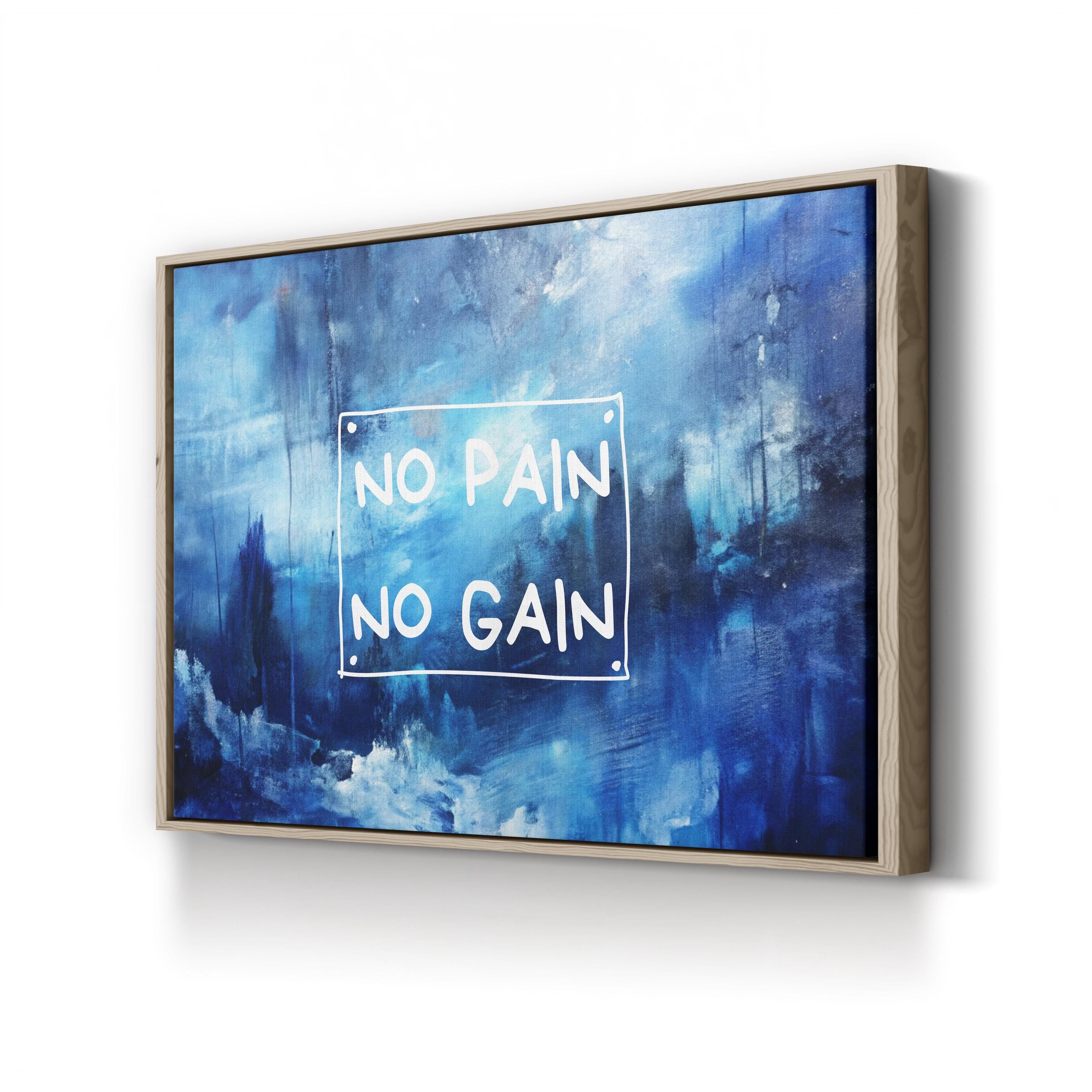 No Pain No Gain Motivational Canvas Print | Modern Fitness Quote Wall Art