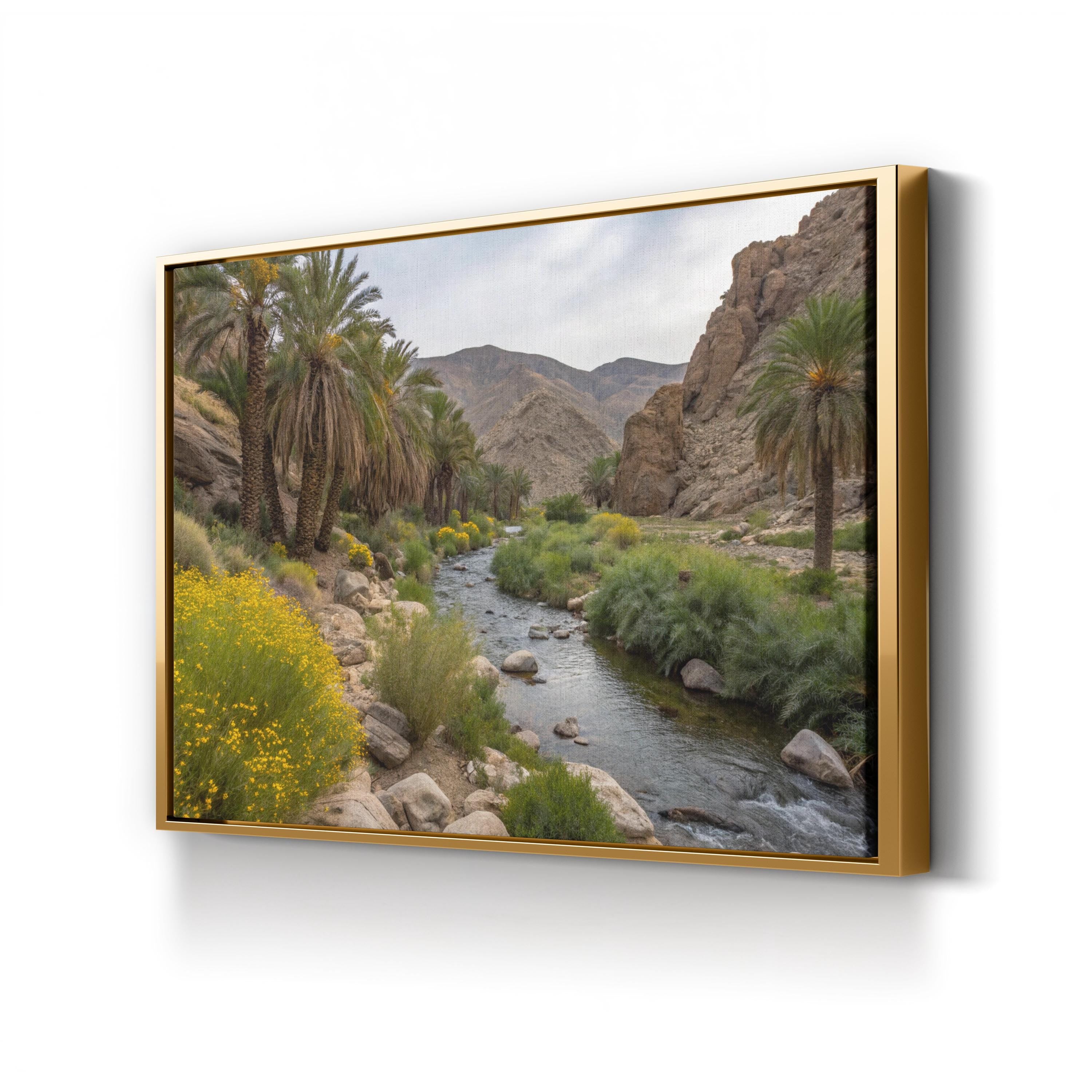 Indian Canyons Oasis — Palm Springs, California Desert Mountain Canvas Wall Art