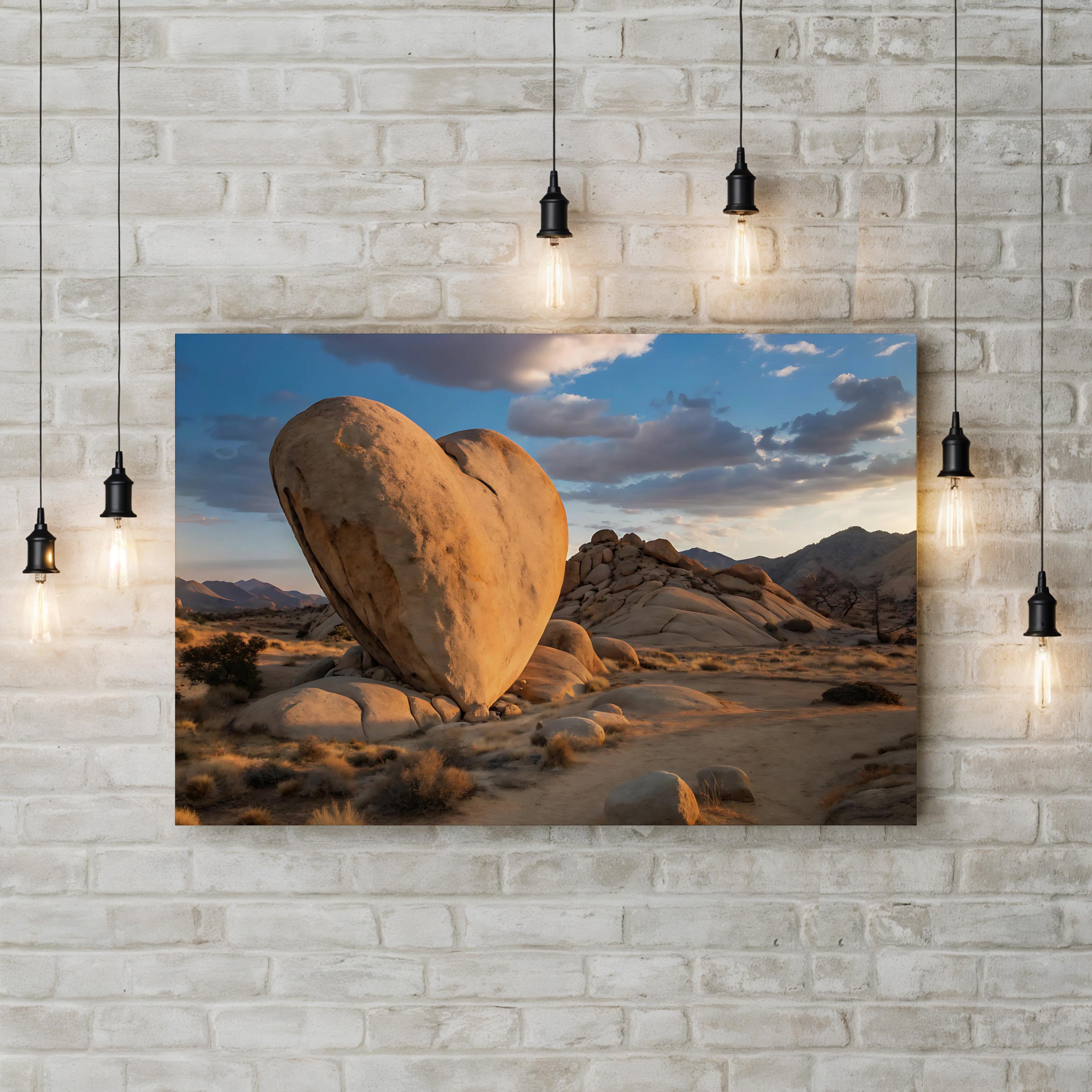Heart Rocks Desert – Vintage Photography Wall Art | Southwestern Landscape Canvas Print