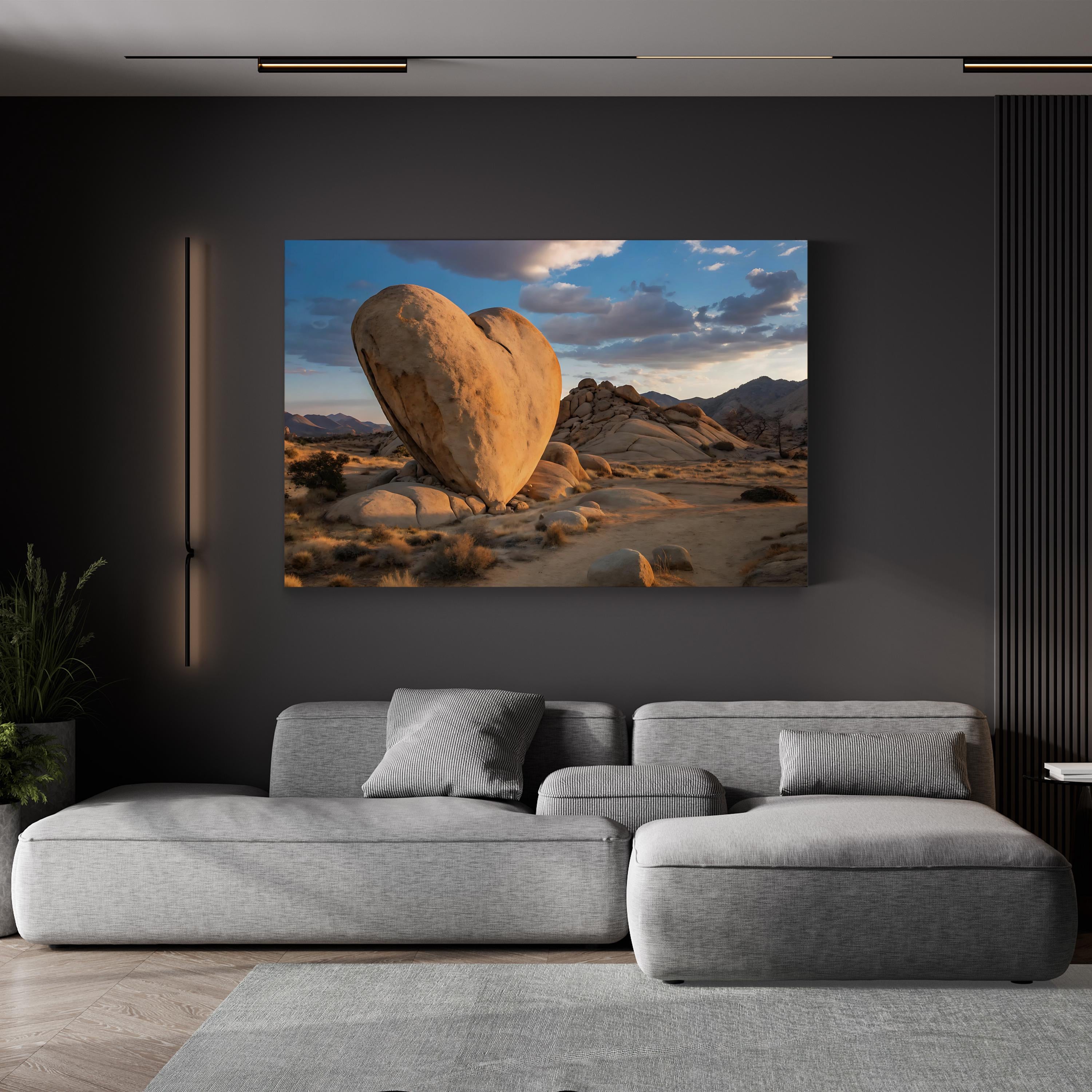 Heart Rocks Desert – Vintage Photography Wall Art | Southwestern Landscape Canvas Print