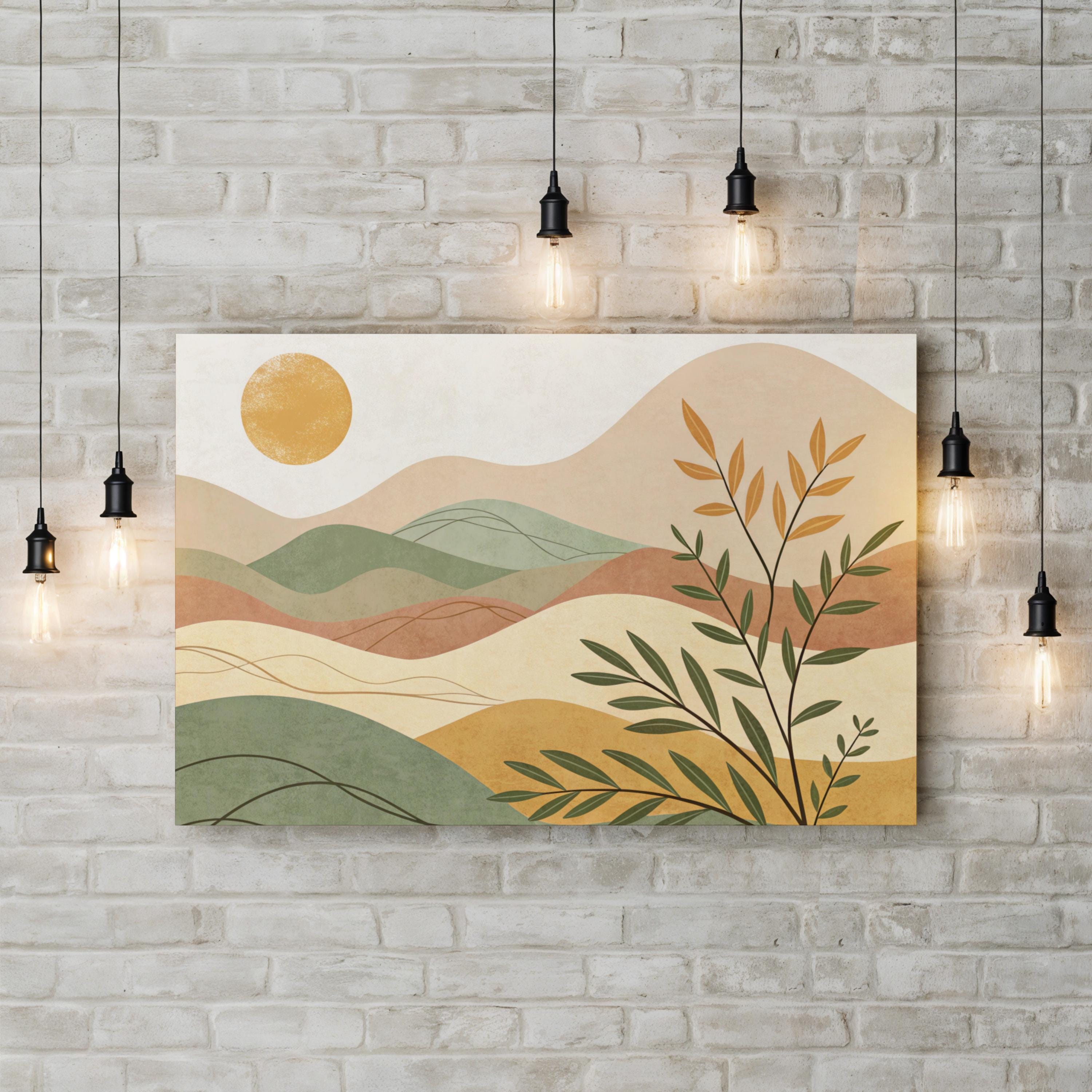 Boho Sunscape Canvas Print: Abstract Landscape Wall Art