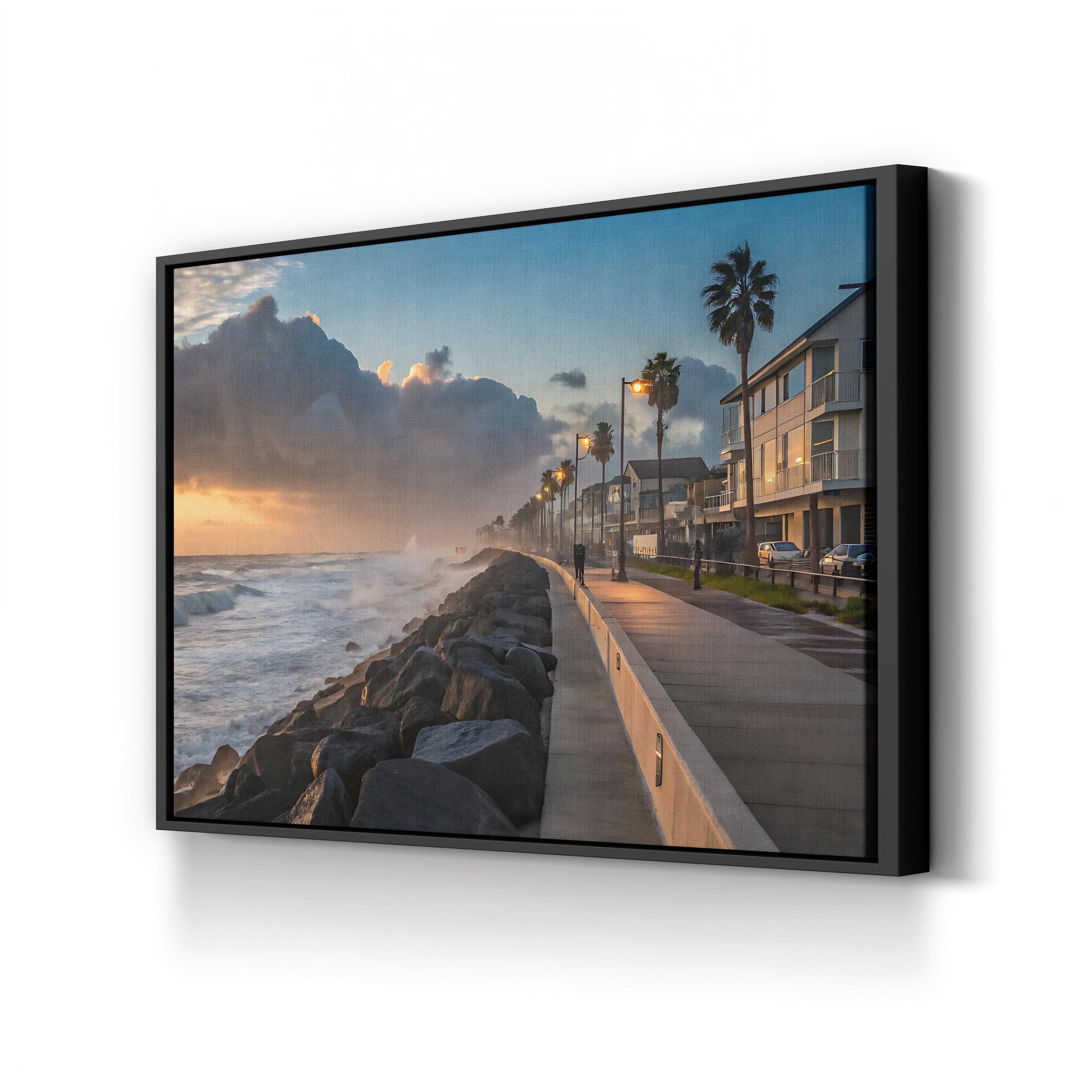 Soft Pastel Sunrise Canvas Art Print: Abstract Coastal Morning Landscape