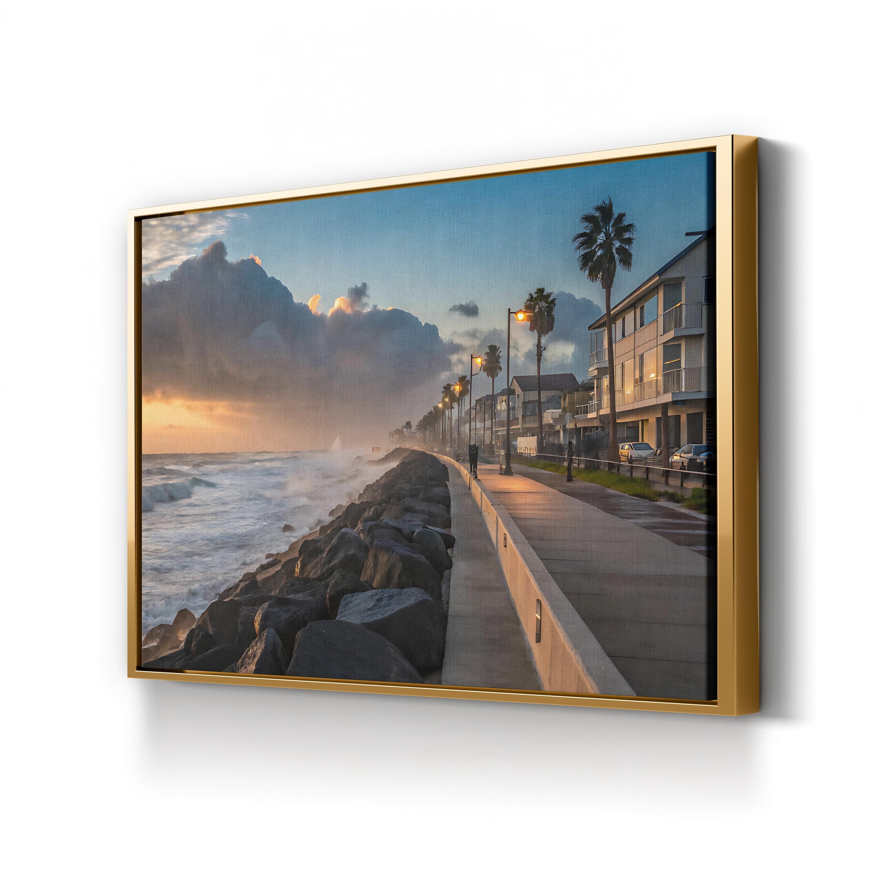 Soft Pastel Sunrise Canvas Art Print: Abstract Coastal Morning Landscape